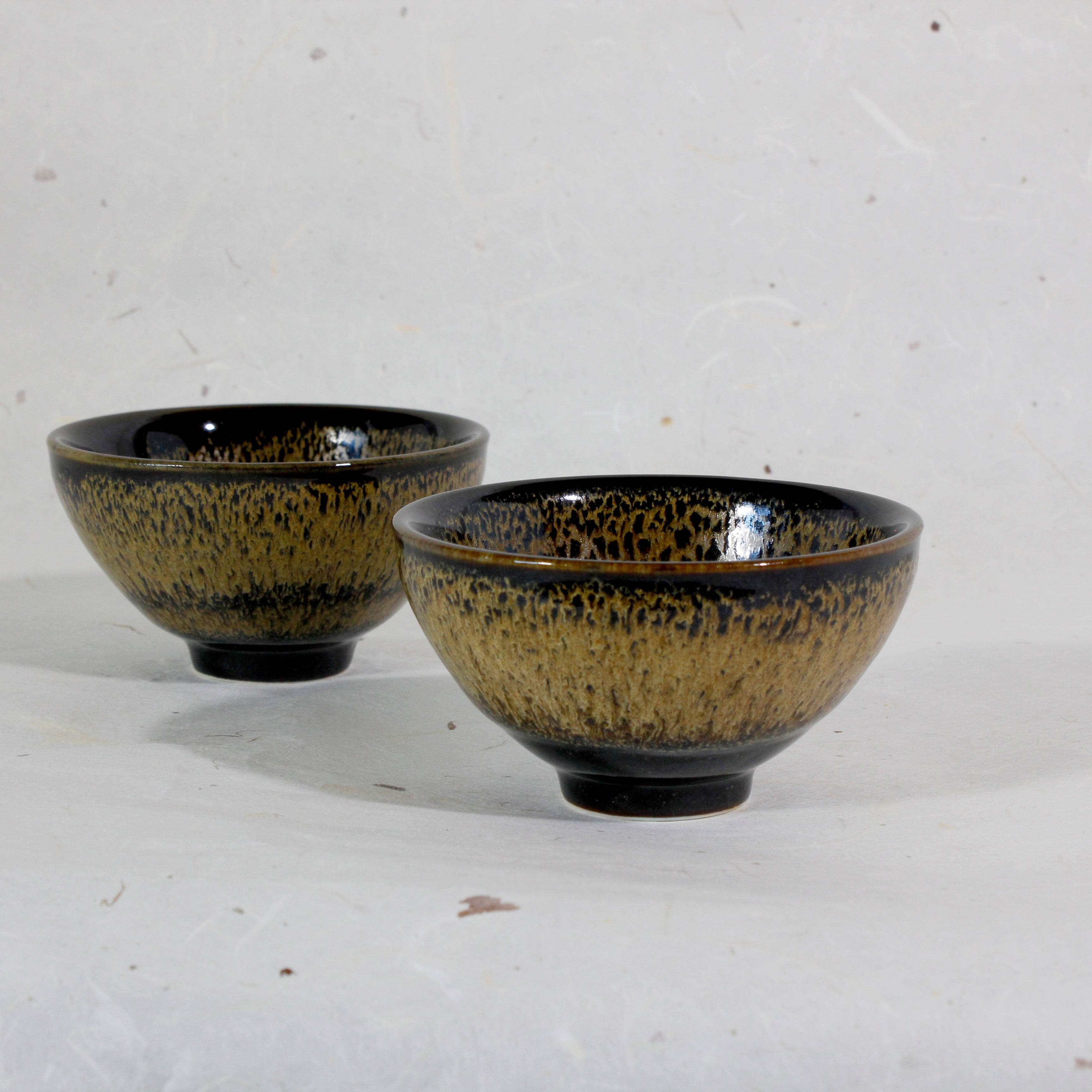 Premium Black Hare's Fur Teacups Set of 2 - 4.5 oz Porcelain Tea Cups for Afternoon Tea, Gift Giving & Elegant Tea Parties - Handcrafted Ceramic Tea Set with Unique Fur Texture Design