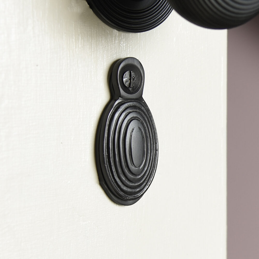 Dark Bronze Oval Beehive Escutcheon - Vintage Cabinet Hardware for Kitchen & Bathroom - Perfect for Drawer Pulls & Door Handles