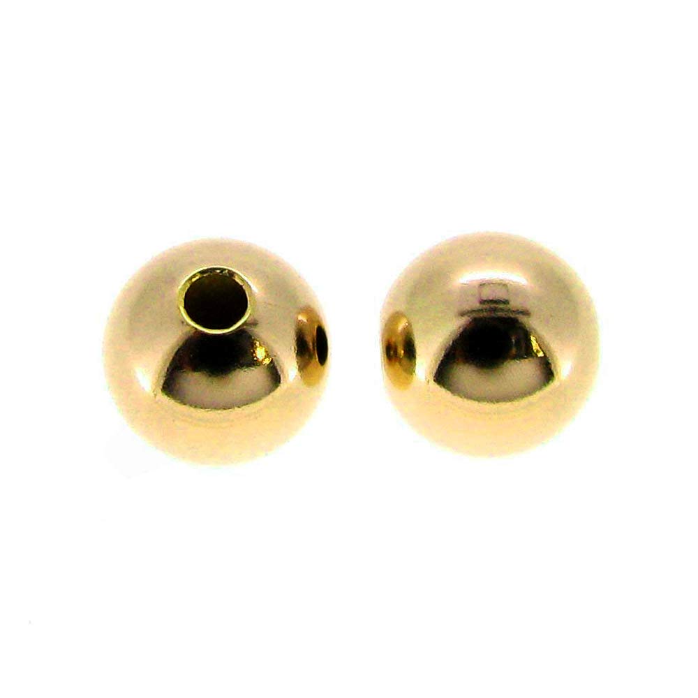 50 pcs 14K Gold-Filled 8mm Round Seamless Spacer Beads with 2mm Hole - Premium Jewelry Making Supplies for Bracelets, Necklaces & DIY Crafts