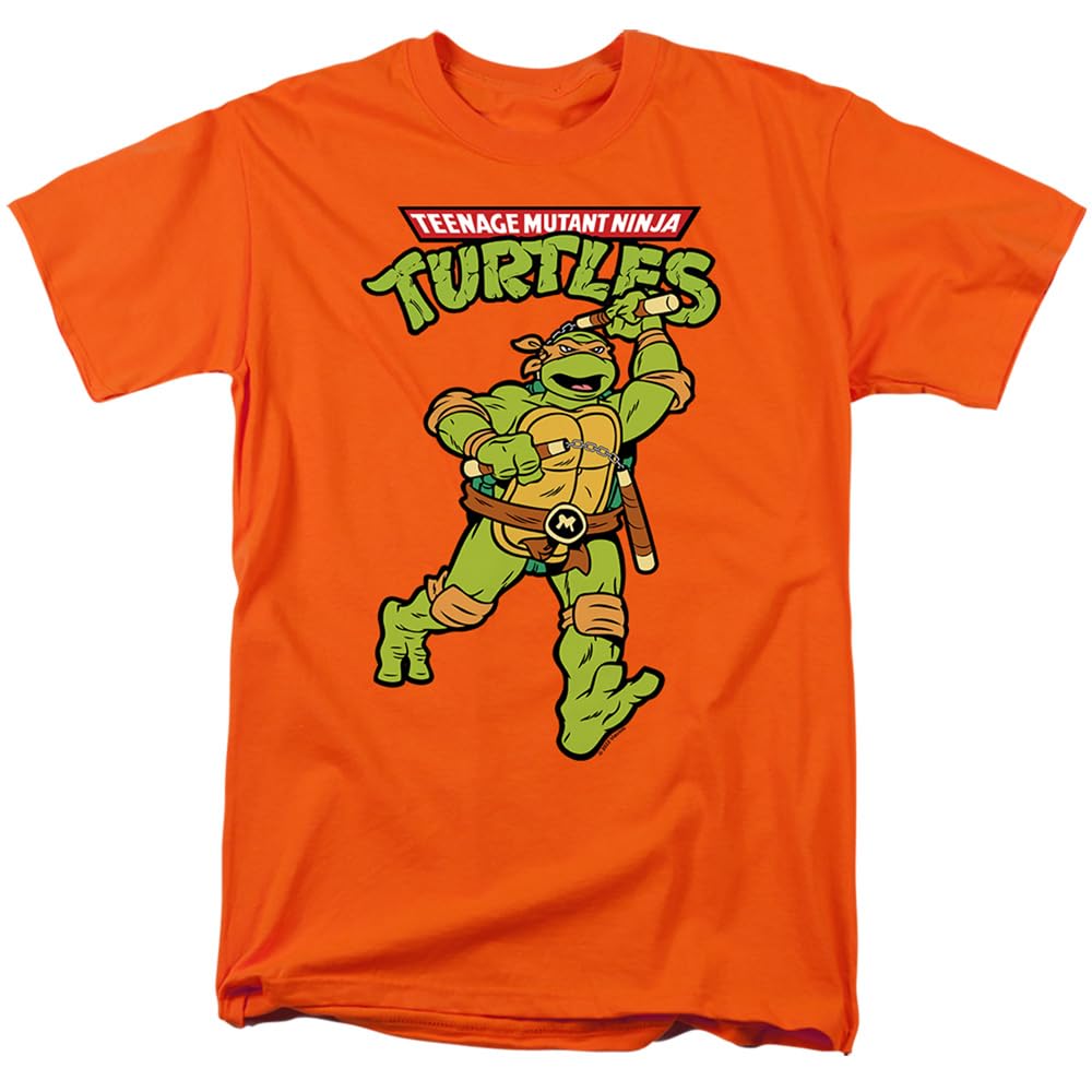 Popfunk Classic TMNT Teenage Mutant Ninja Turtles Unisex Adult T-Shirt - Retro Mikey Design for Men & Women - Perfect for Cosplay, Comic Con & Casual Wear