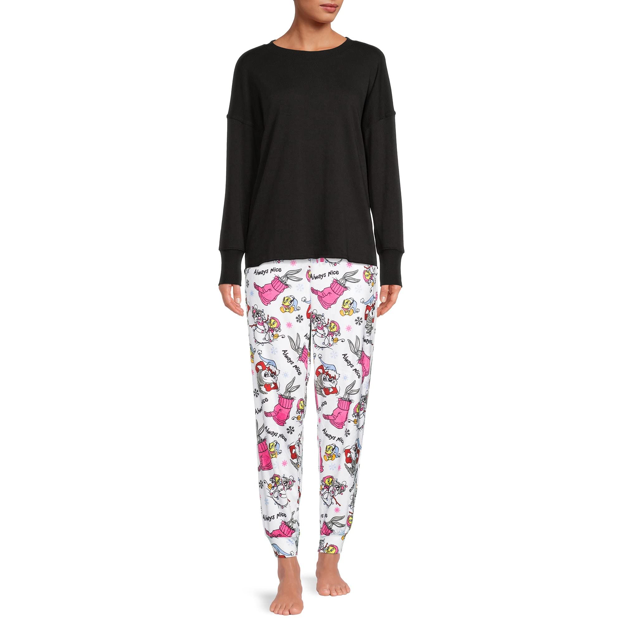 Looney Tunes Women's Sleep Jogger Pants - Soft Cotton Lounge Pants for Women, Cartoon Character Pajama Bottoms - Perfect for Sleeping, Lounging & Relaxing at Home