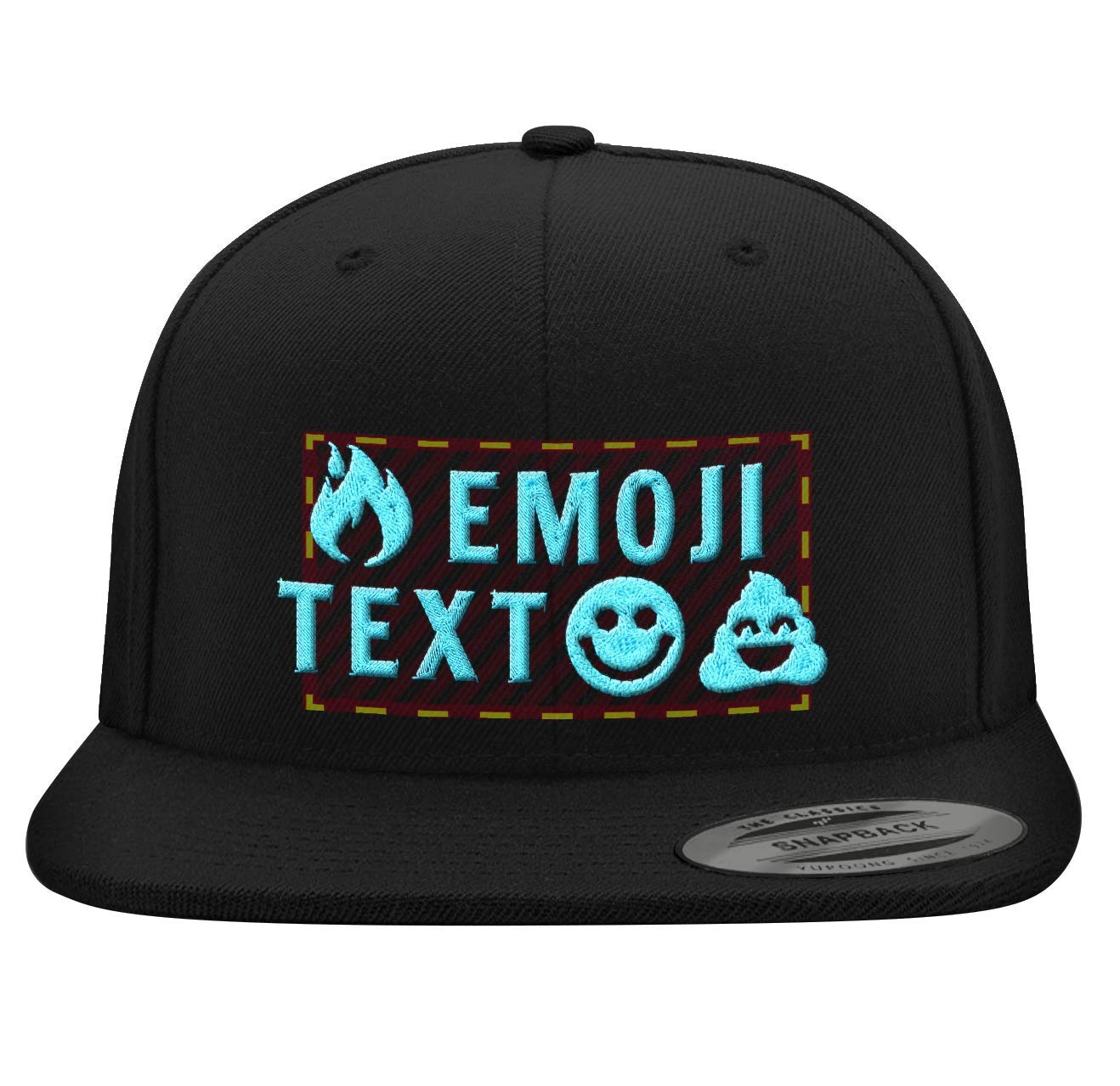 Custom Embroidered Yupoong 6089 Snapback Hat - Personalized Emoji & Text Baseball Cap - Add Your Own Design - Perfect for Sports, Streetwear & Gifts