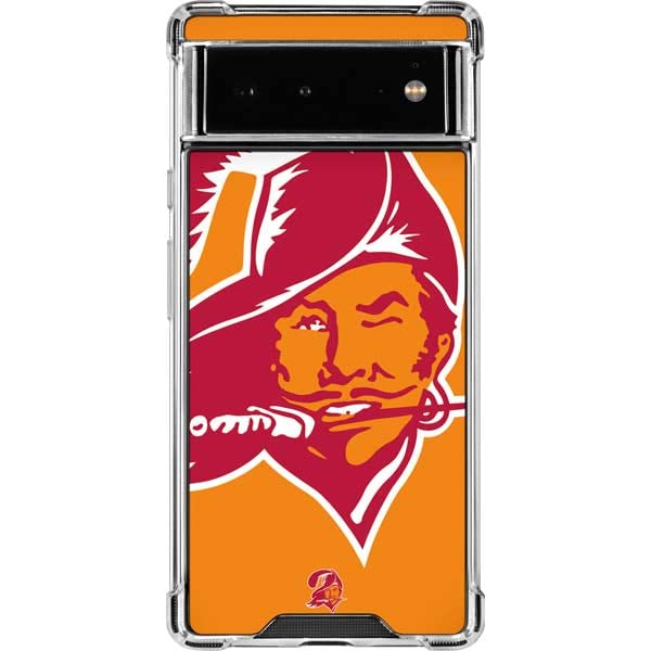 Google Pixel 6a NFL Tampa Bay Buccaneers Phone Case - Clear Retro Design for Sports Fans