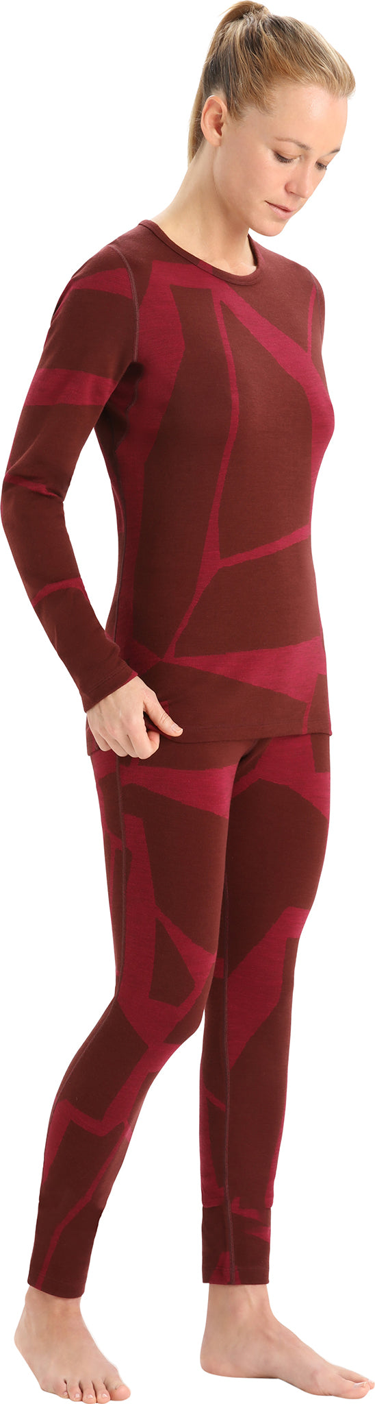 250 Vertex Fractured Landscapes Women's Long Sleeve Crewneck Base Layer - Thermal Underwear for Hiking, Skiing & Outdoor Activities