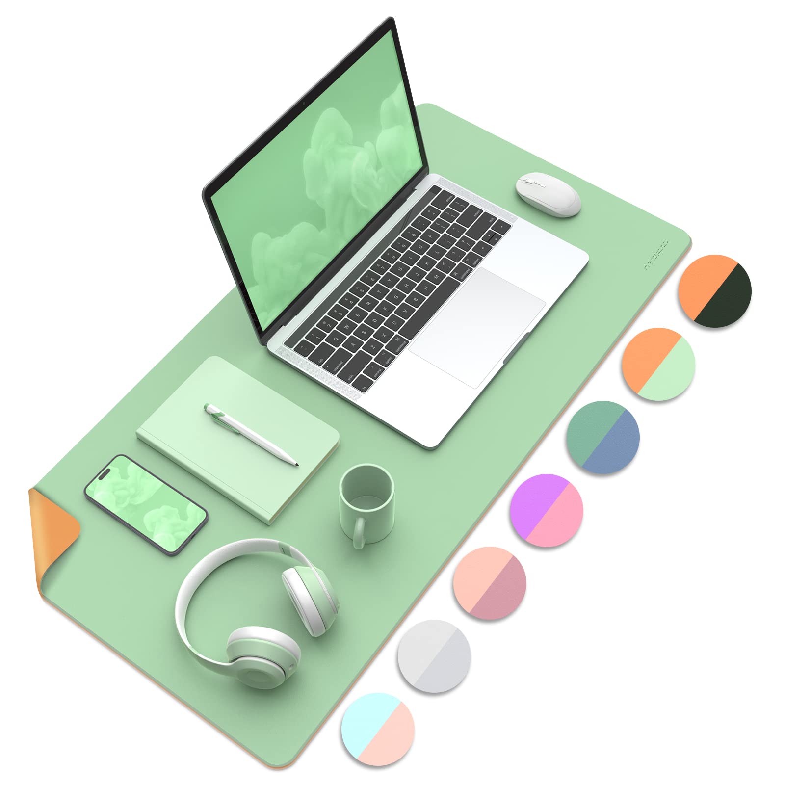 Premium MoKo Dual-Sided Leather Desk Mat - Waterproof Office Desk Pad (31.5