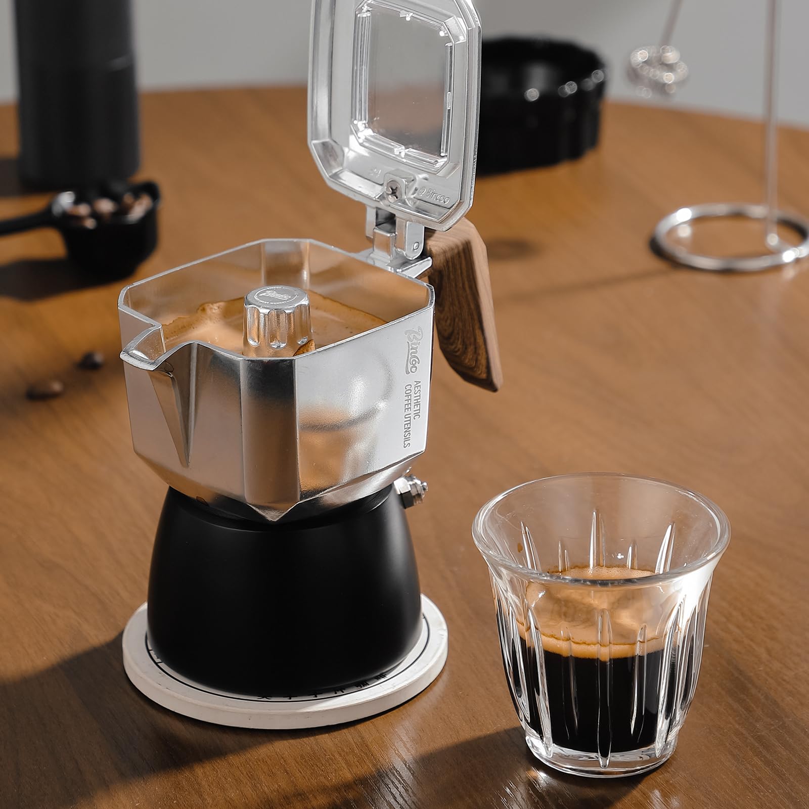 Stovetop Espresso Maker - 2 Cup Small Moka Pot Italian Coffee Maker (4oz/120ml) for Home, Camping & Travel - Perfect for Single Serve Coffee Lovers