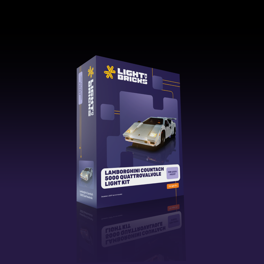 LEGO® Lamborghini Countach 5000 Quattrovalvole #10337 Light Kit - Premium LED Lighting Set for LEGO Models - Perfect for Display & Nighttime Showcase