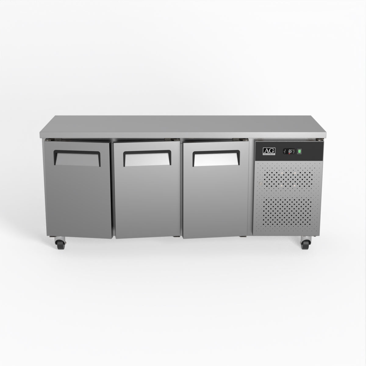 Commercial Refrigerator - 3 Door Under Counter Fridge 600mm Depth for Restaurants, Bars & Catering Businesses