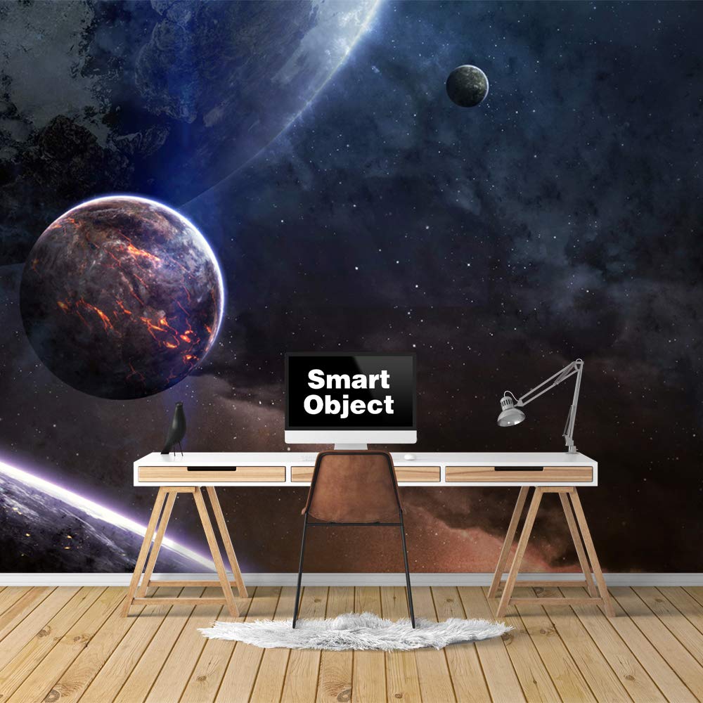 Removable Wallpaper Peel and Stick - Space Themed Wall Murals for Bedroom (100x144 inches) | Giant Planets & Universe Decor | Easy DIY Home Decoration for Kids Room & Nursery