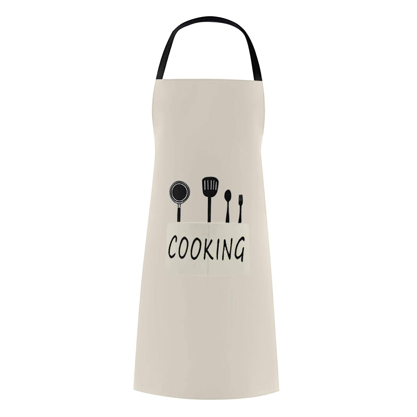 Unisex Family Kitchen Apron Set - Black & Gold Lovely Print, Adjustable for Adults & Parents, One Size (White) - Perfect for Cooking, Baking, BBQ & Family Bonding Activities