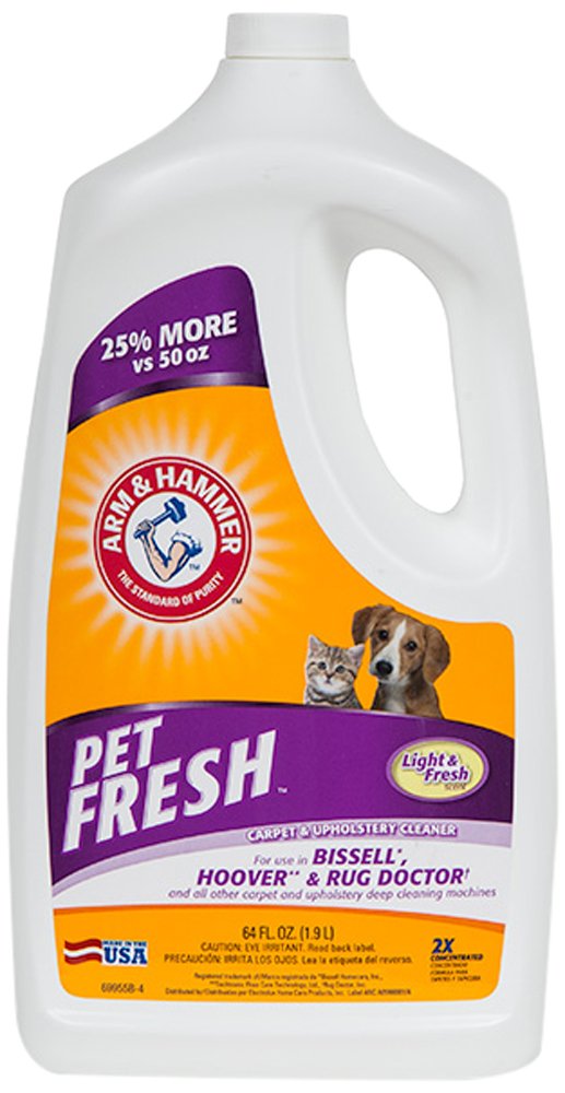 Arm & Hammer Pet Fresh Carpet and Upholstery Cleaner for Deep Clean Machines - 64 oz Solution for Pet Odor & Stain Removal - Perfect for Homes with Dogs & Cats