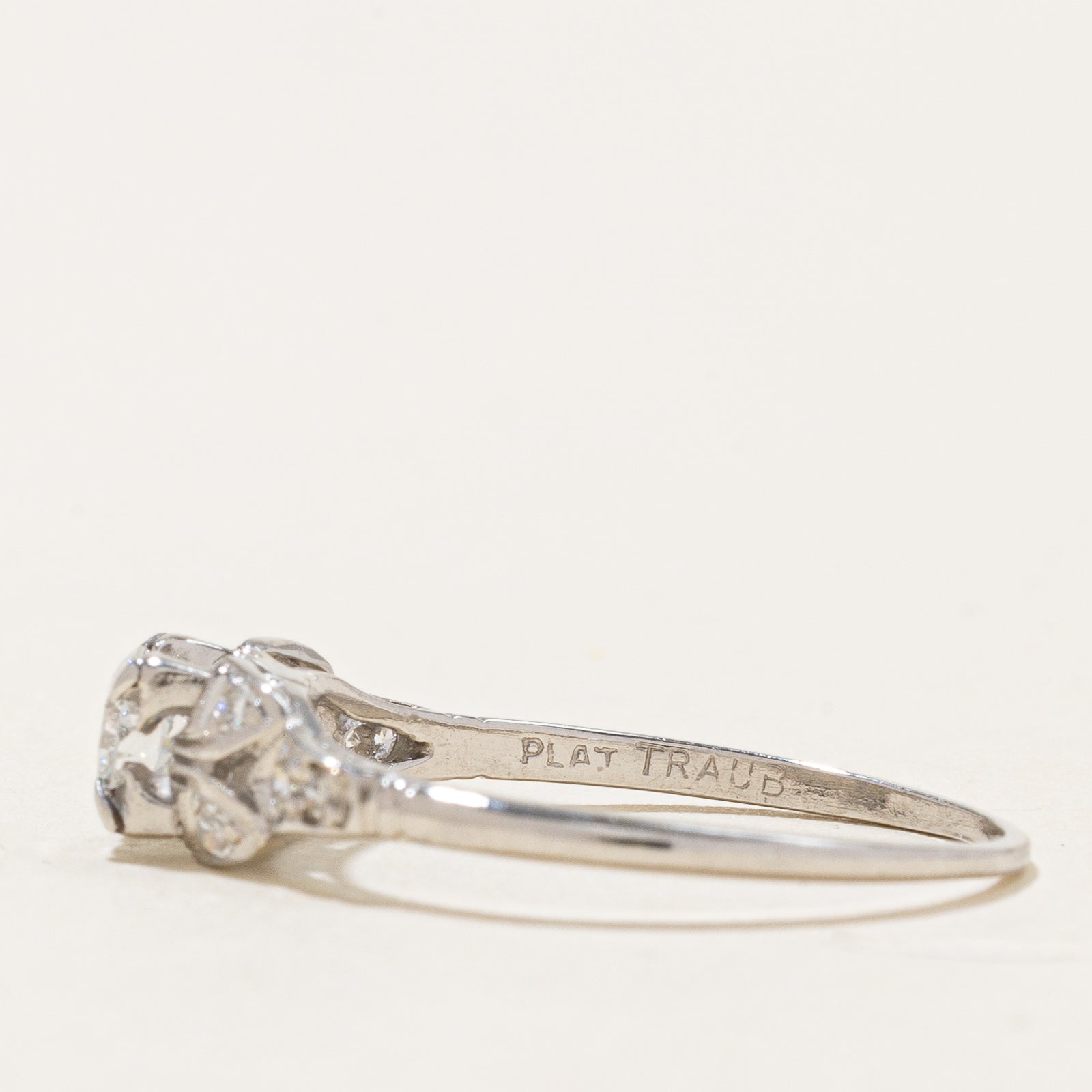 Platinum Diamond Engagement Ring 0.43ctw Size 7.5 - Elegant Wedding Proposal Jewelry for Her, Perfect Anniversary Gift & Bridal Accessory