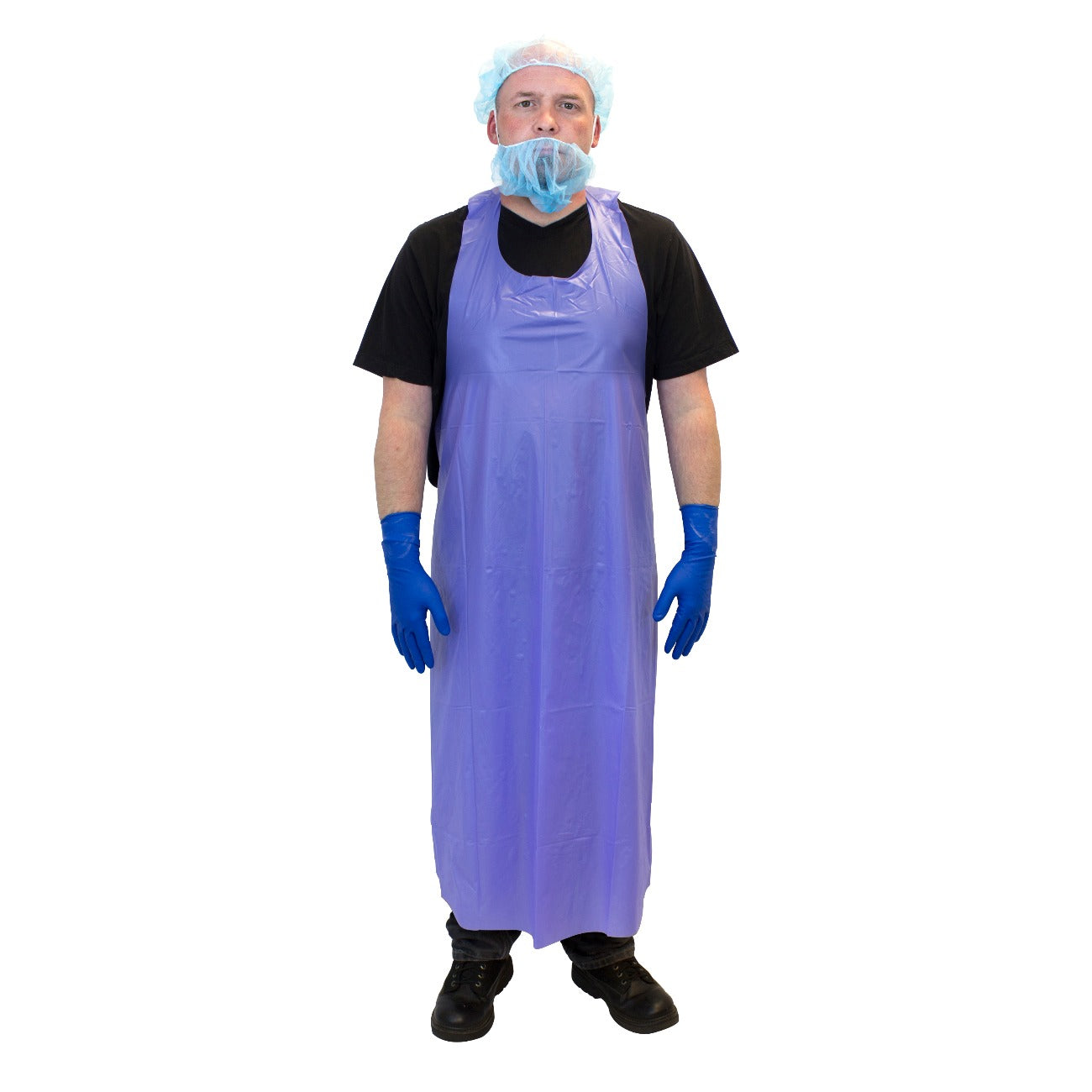 6 Mil Heavy Duty Blue Vinyl Aprons with Adjustable String Ties - 12 Pack for Cooking, Painting, Cleaning & DIY Projects