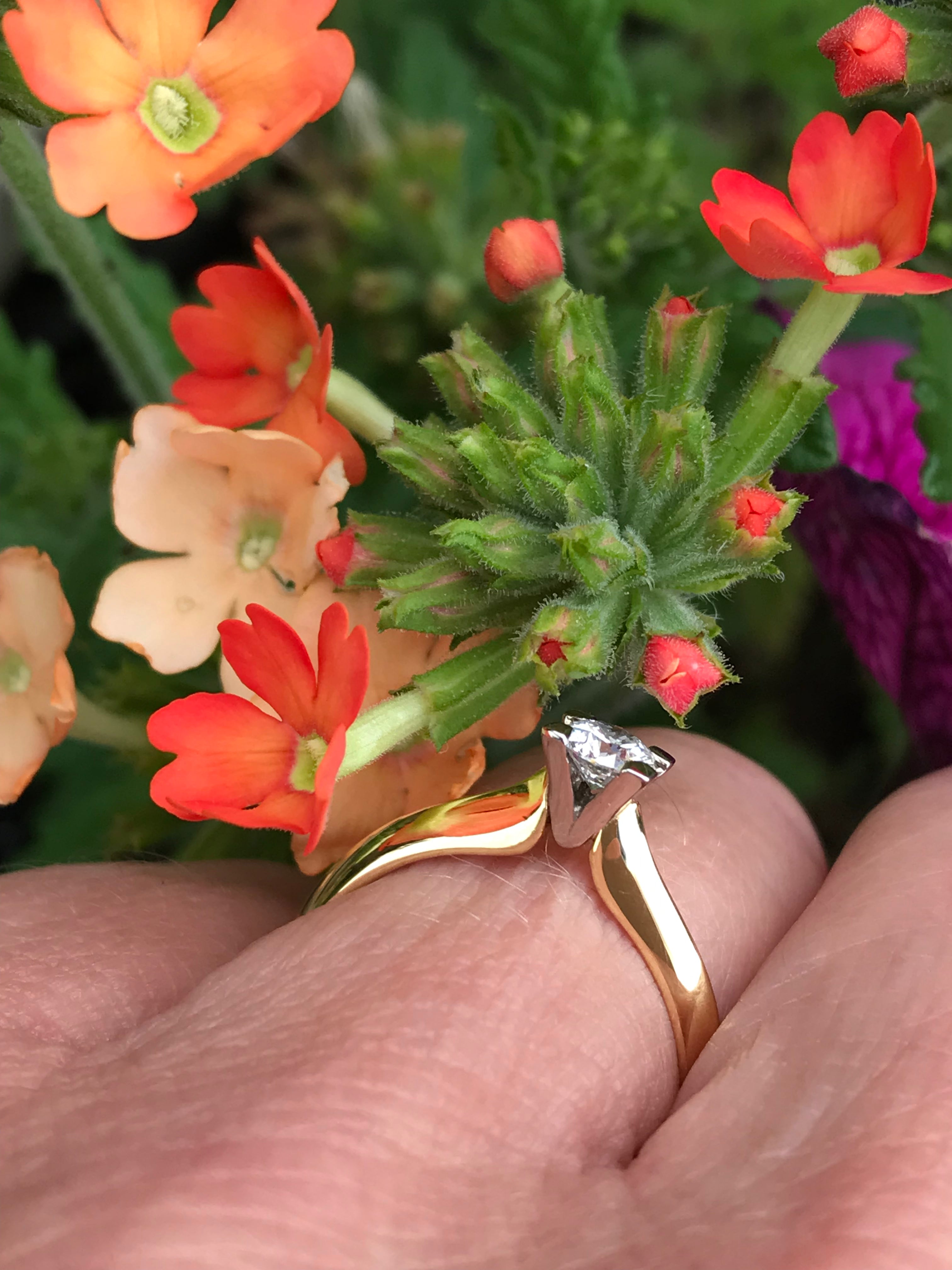 0.27ct Natural Diamond Ring - White & Yellow Gold Brilliant Cut for Engagement, Wedding & Anniversary Gifts