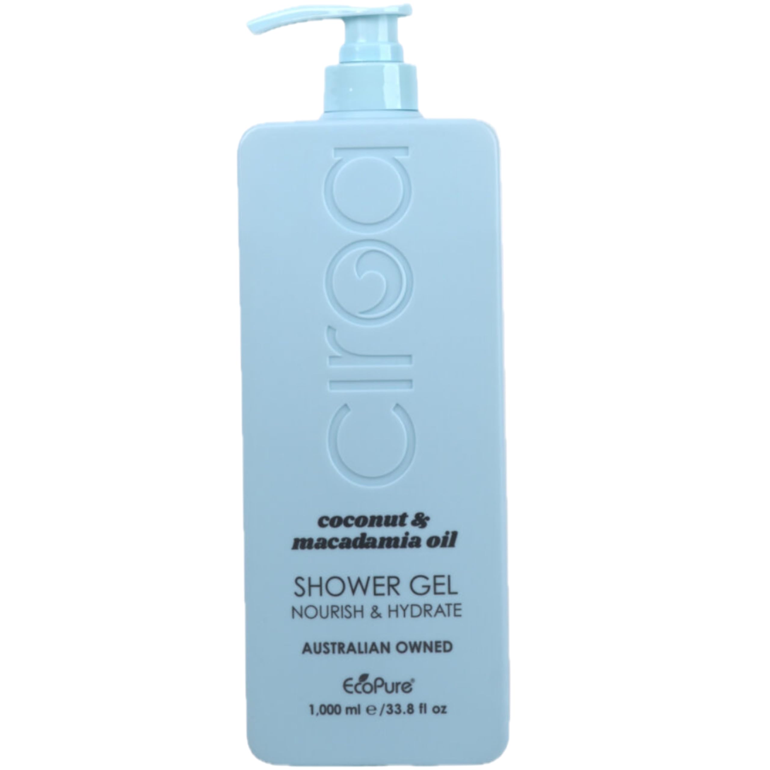 Ciroa Coconut & Macadamia Oil Shower Gel - Nourishing & Hydrating Body Wash (33.8 fl oz / 1000ml) for Dry Skin Care - Perfect for Daily Shower & Spa Relaxation