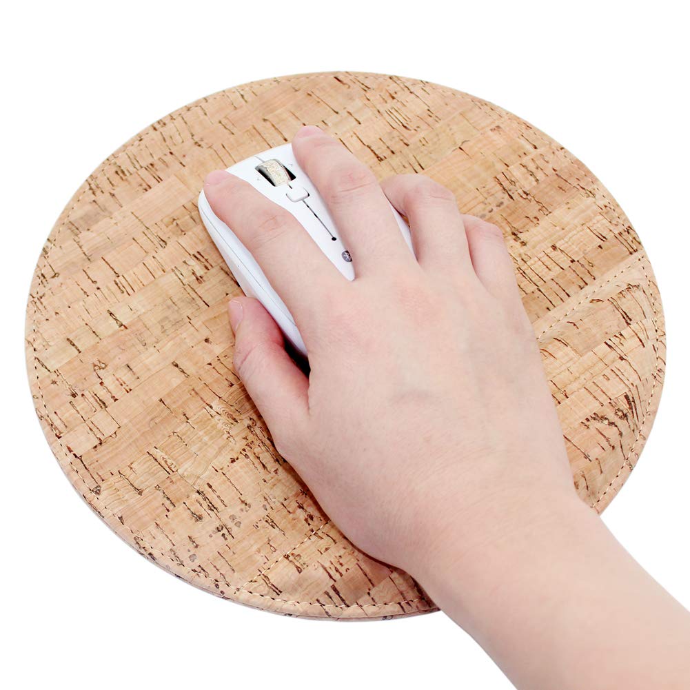 Boshiho Eco-Friendly Natural Cork Mouse Pad with Wrist Support - Ergonomic Desk Accessory for Office, Gaming & Home Computer Use