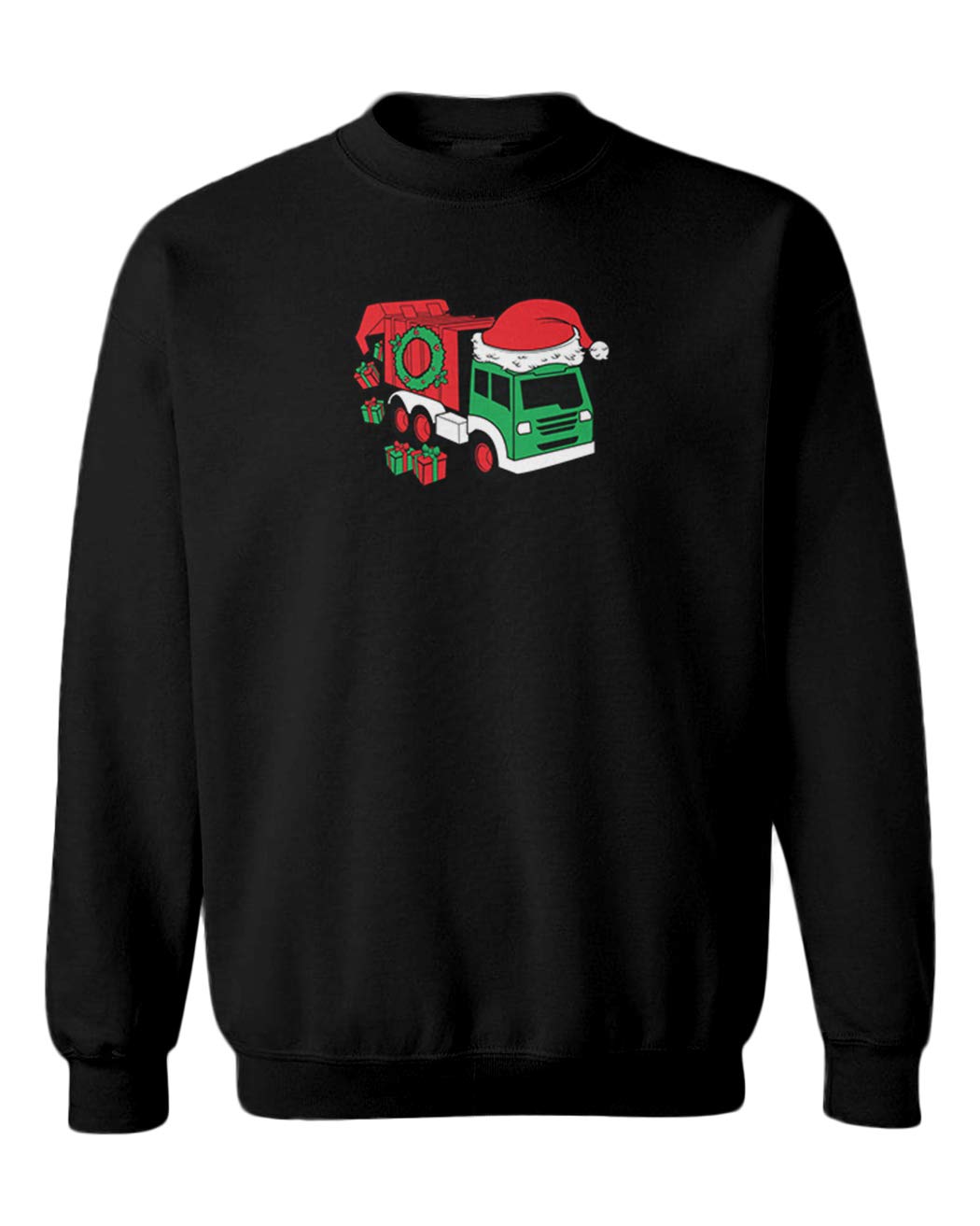 Christmas Garbage Truck Fleece Sweater for Toddlers - Festive Wreath Light Design | Cozy Holiday Outfit for Kids & Family Gatherings