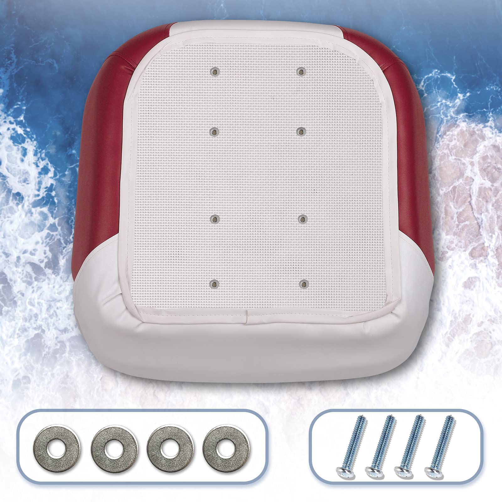 Premium Pontoon Boat Captain's Bucket Seat with Adjustable Backrest - Heavy-Duty Marine-Grade Vinyl - Waterproof & UV Resistant - Perfect for Fishing, Cruising & Leisure Boating Activities