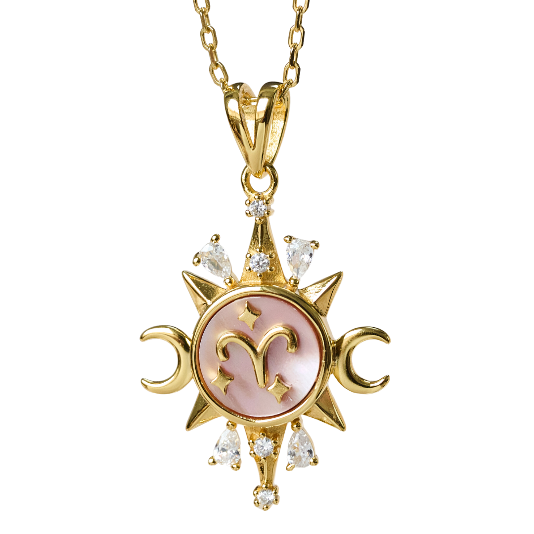Celestial Horoscope Pendant Necklace for Aries - Zodiac Constellation Jewelry Gift for Women - Perfect for Birthdays, Anniversaries & Spiritual Occasions