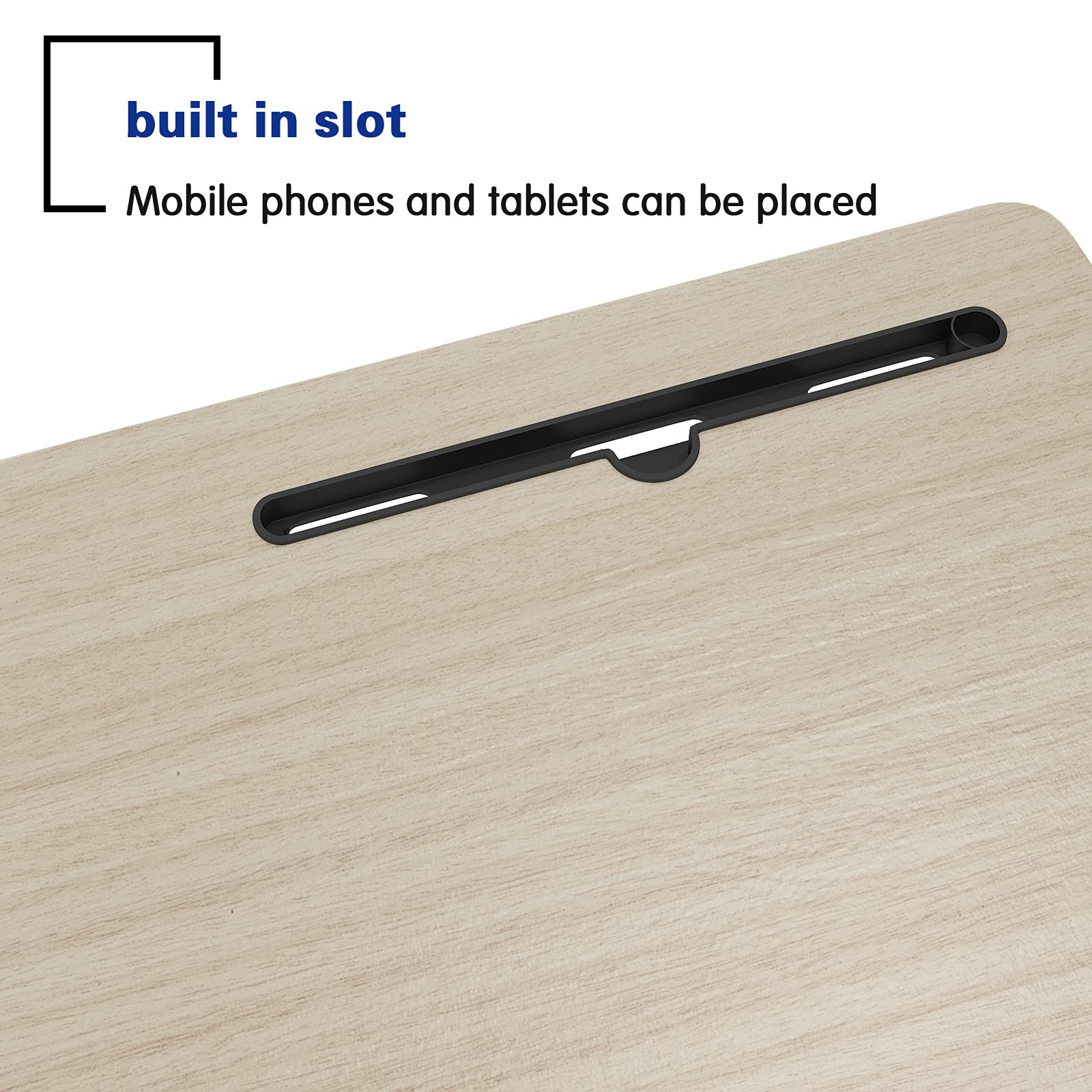 Soges Furniture 31.5 Inch Mobile Side Table with Tablet Slot & Wheels, Adjustable Laptop Desk for Bed & Sofa, Maple Finish – Perfect for Home Office, Living Room, and Small Spaces