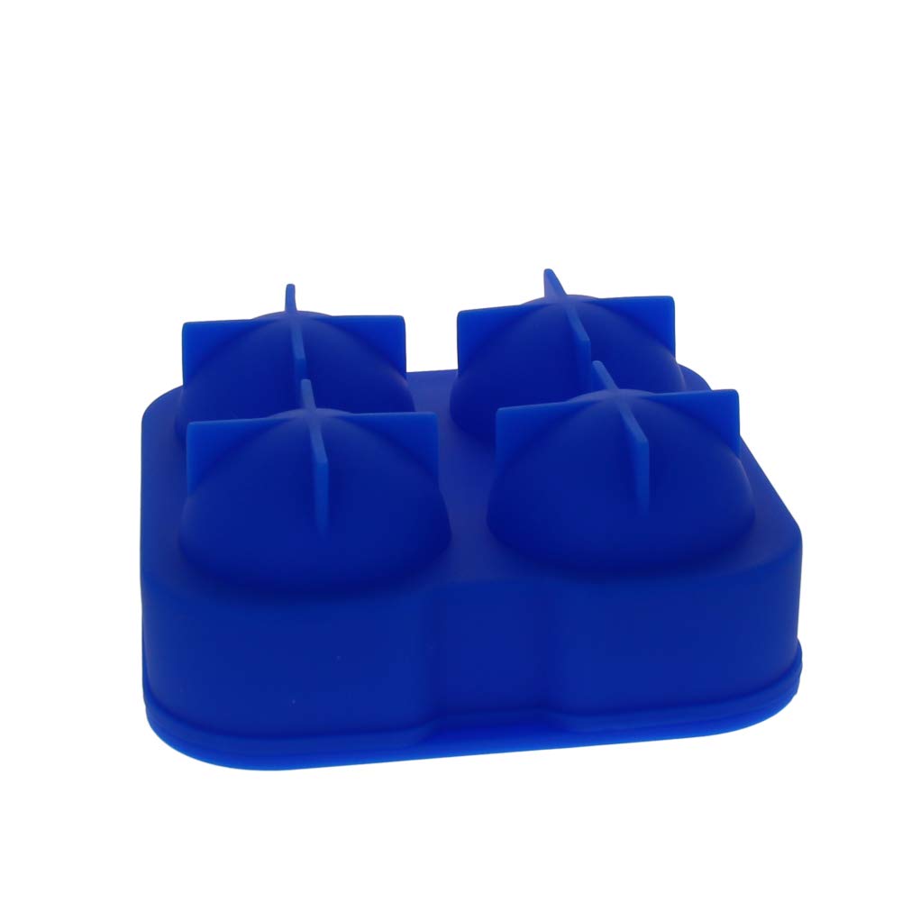 Utoolmart 4 Holes Ice Ball Maker Mold - Flexible Blue Silicone Ice Cube Tray for Whiskey, Cocktails & Drinks - Perfect Christmas Gift for Home Bar & Party Use (1 Piece)