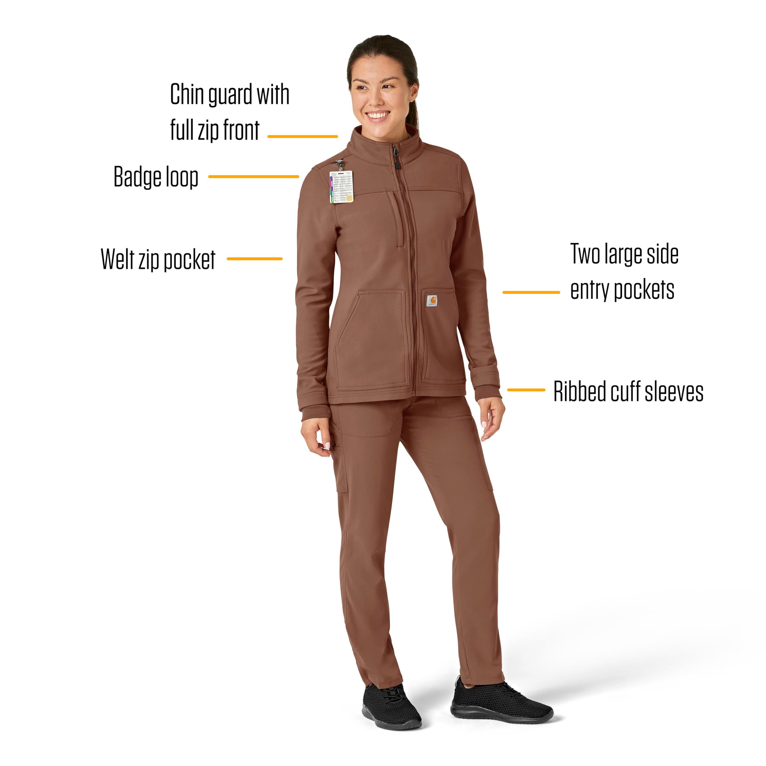 Carhartt Women's Rugged Flex Bonded Fleece Jacket - Warm Winter Workwear for Outdoor Activities, Hiking & Construction Jobs