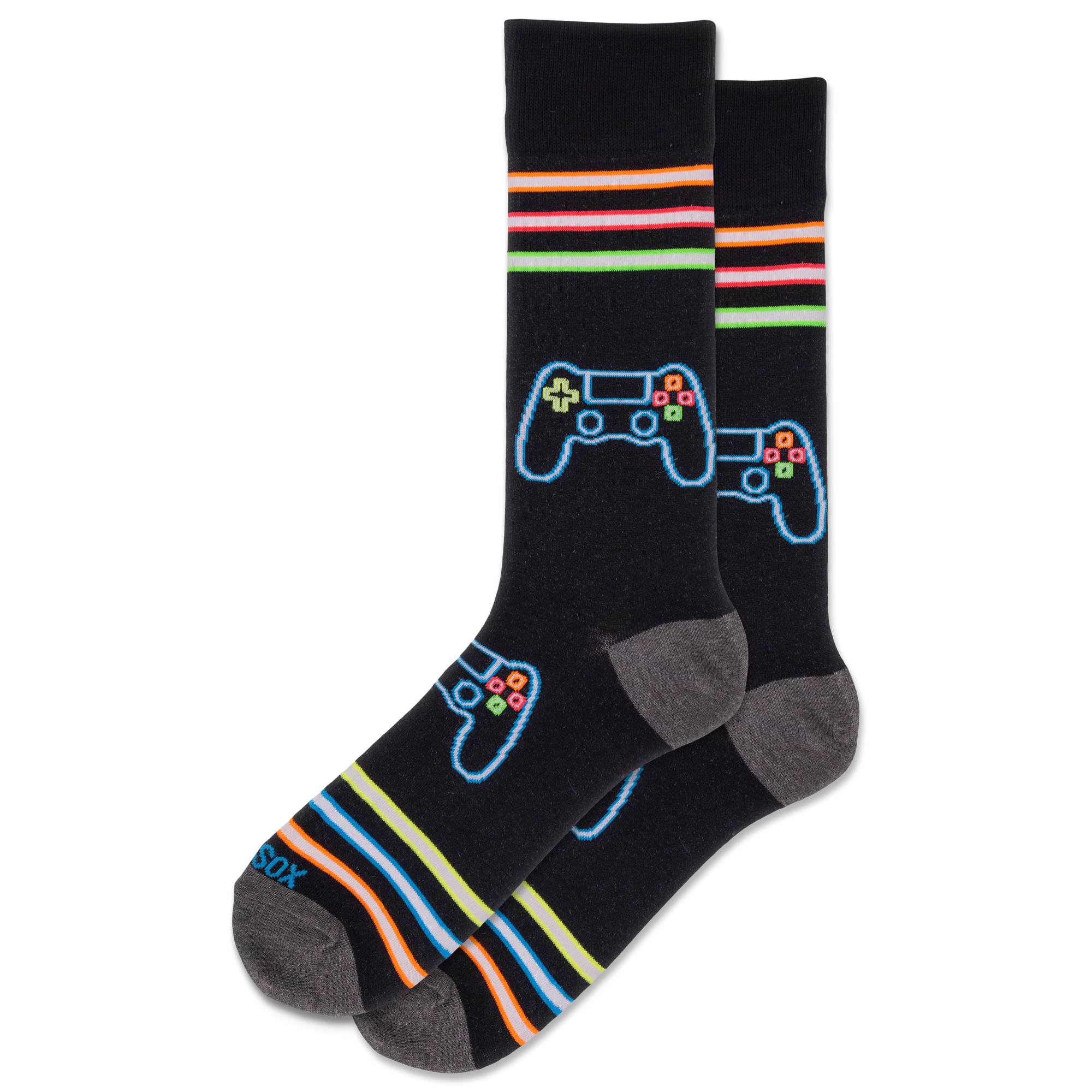 Men's Neon Gamer Socks - Colorful LED Gaming Socks for PC & Console Gamers - Perfect for Esports, Streaming & Gaming Events