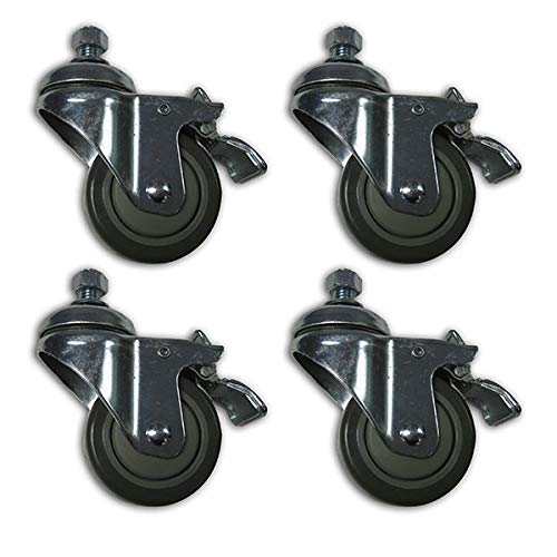 SuperMax Heavy Duty Swivel and Lock Casters - 4 Pack Industrial Wheels for Smooth Mobility - Perfect for Carts, Workbenches, and Furniture - Ideal for Home, Office, and Warehouse Use