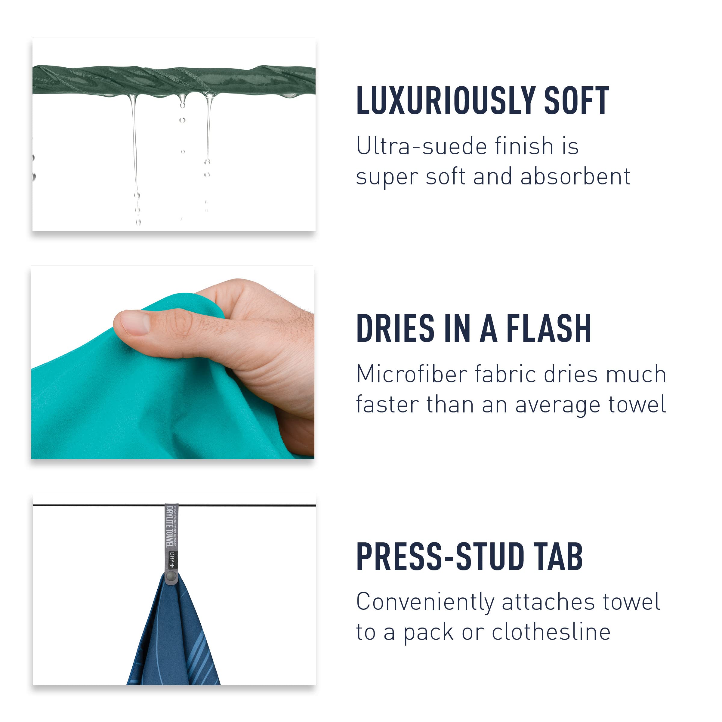 Sea to Summit Drylite Towel - Ultra Lightweight, Quick Dry Camping & Travel Towel for Hiking, Backpacking, Beach, Gym and Outdoor Adventures