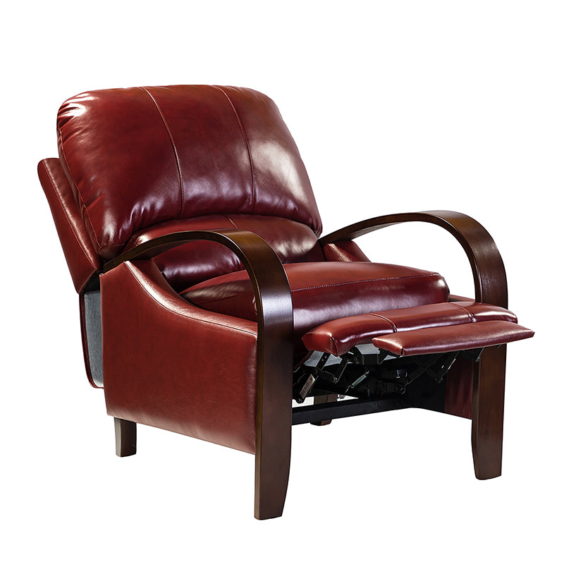 Melissa Genuine Leather Manual Recliner Chair - Handcrafted Full Grain Leather Living Room Recliner with Smooth Manual Mechanism, Perfect for Home Theater, Gaming, and Relaxation