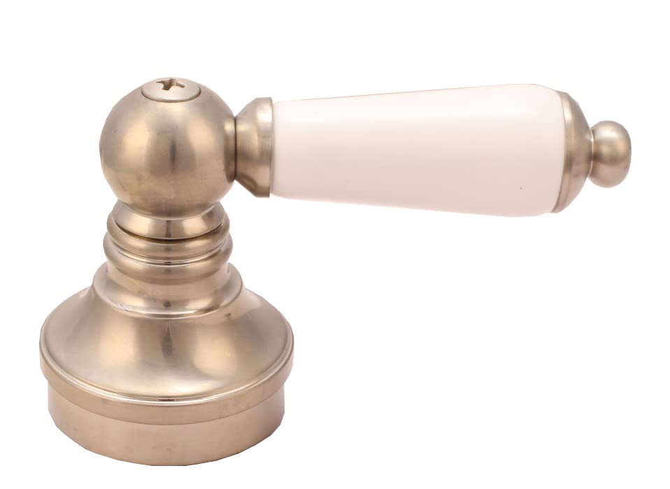 PlumbUSA Satin Nickel Trim Kit for 2-Handle Shower Valve - Fits Pfister Compression Stem Showers with Porcelain Lever Handles | Bathroom Renovation & Replacement Parts