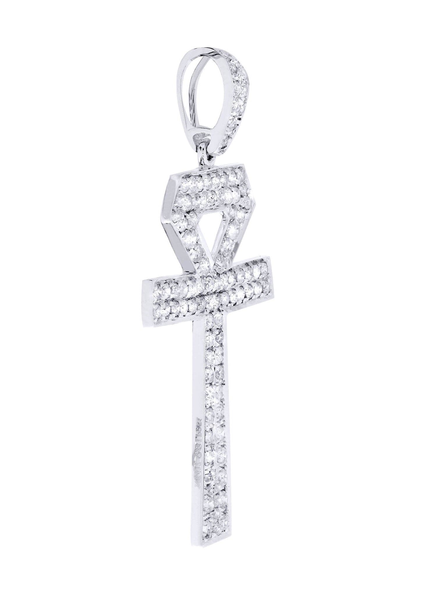 1.1 Carat Diamond Ankh Pendant Necklace - 2.52 Grams 14K Gold Egyptian Cross Jewelry for Women - Perfect for Spiritual Gifts, Meditation & Boho Fashion