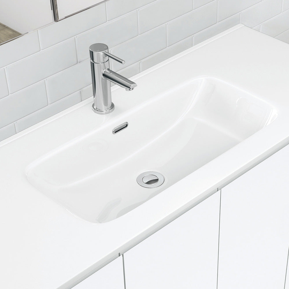 Fienza Joli Edge JOL60C 600mm Gloss White Bathroom Vanity with Kickboard - Modern Sink Cabinet for Small Spaces, Perfect for Apartments & Powder Rooms