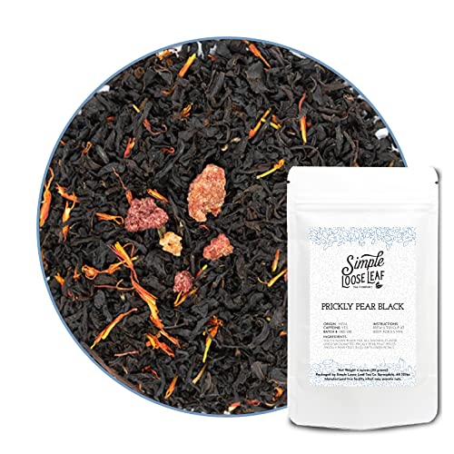 Premium Prickly Pear Black Tea - Loose Leaf High Caffeine Tea - Rich & Unique Flavor - 1 Ounce - Perfect for Morning Boost or Afternoon Relaxation