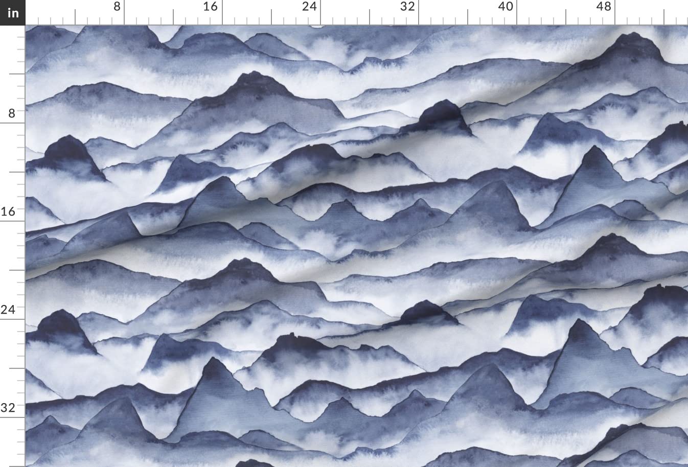 Mountains Nature Outdoors Printed Satin Fabric Fat Quarter | Premium Spoonflower Fabric for Sewing, Apparel, Fashion, Blankets & Home Decor | Perfect for DIY Projects, Quilting & Crafting
