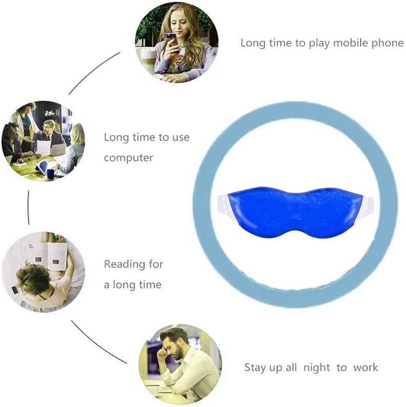 EcommerceHub® Cooling Gel Face Mask & Eye Mask Set - Safe Gel Technology for Dark Circles, Puffiness Relief - Includes 1 Face Mask & 2 Eye Masks with Storage Bag - Perfect for Spa Days, Travel & Post-Workout Recovery