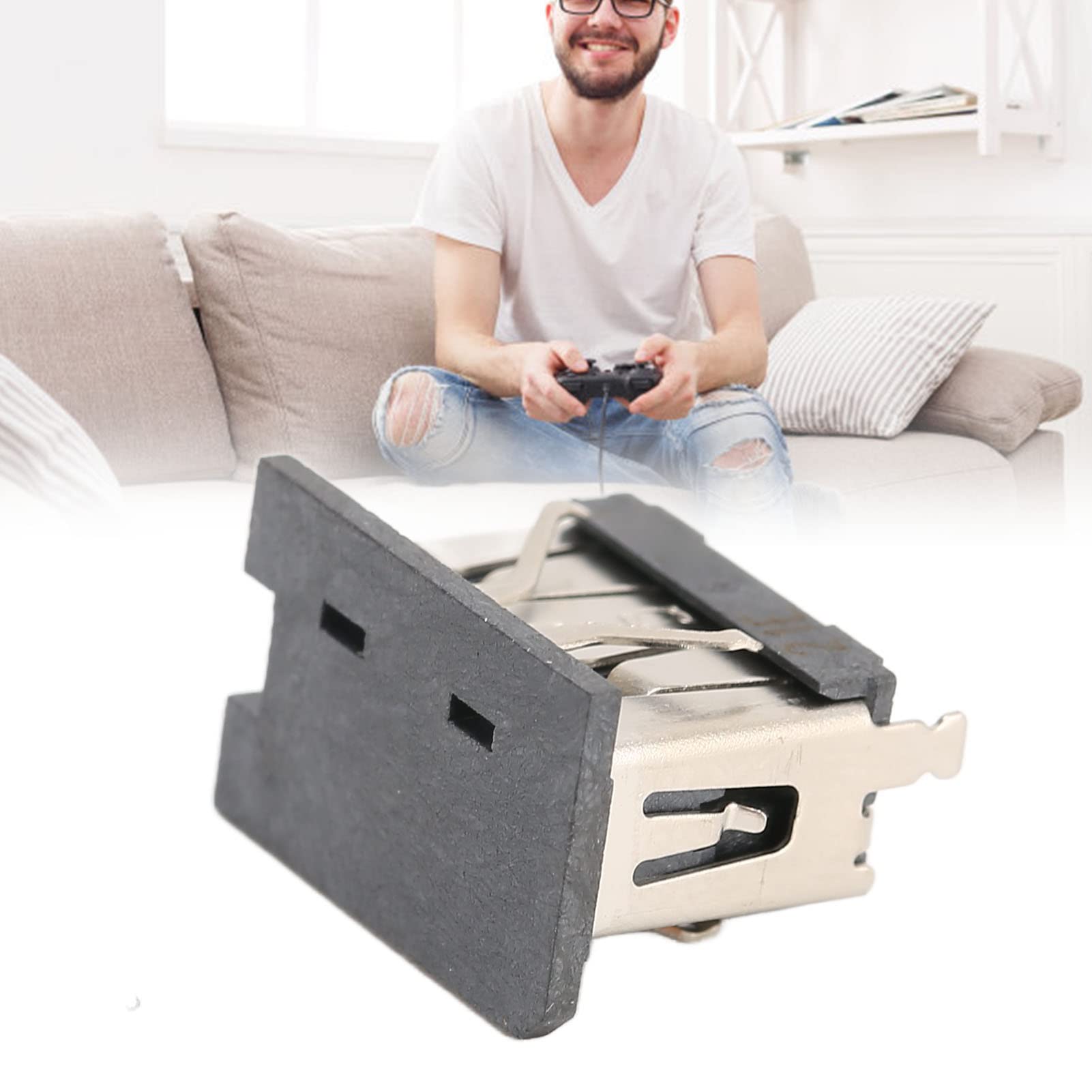 PS5 Front USB 2.0 Port Replacement - Genuine Repair Part for PlayStation 5 Console - Fix Broken USB Port for Gaming Accessories & Charging