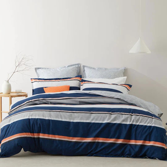 Premium Ellis Denim European Pillowcase Set by Logan & Mason - Soft Luxury Bedding for Modern Home Decor, Guest Rooms & Cozy Bedroom Styling