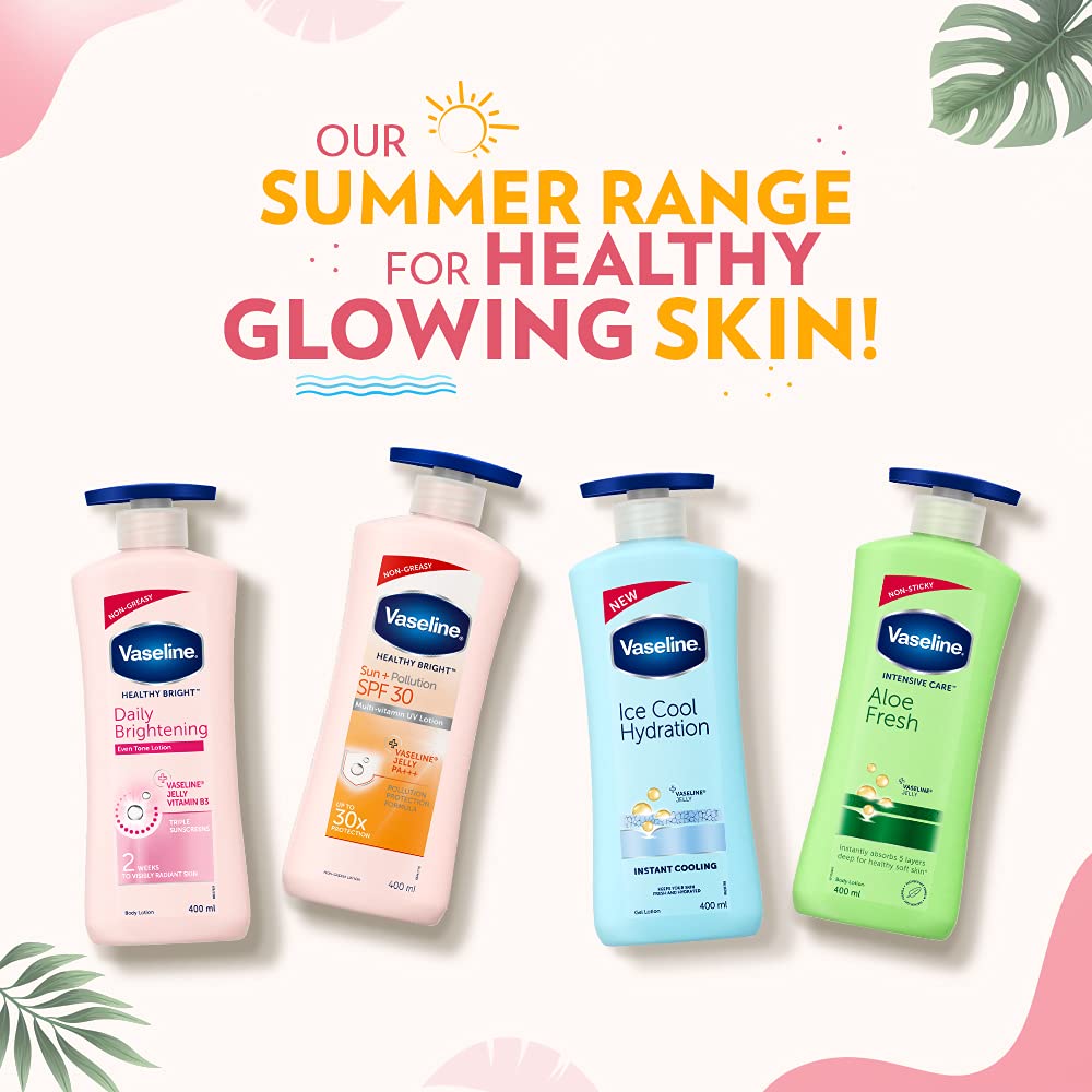 Vaseline Healthy Bright Complete 10 Body Lotion with Vitamin B3, AHA & Pro-Retinol - Anti-Aging Moisturizer for Brighter Skin - 13.5 fl oz (400ml) - Perfect for Daily Hydration & Nighttime Skin Repair