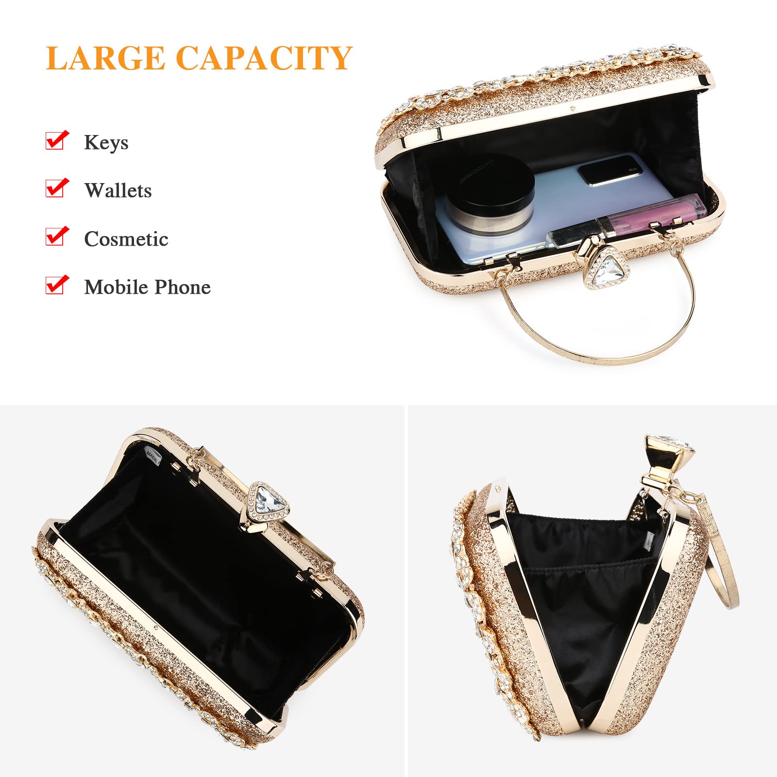 UBORSE Peacock Crystal Clutch Purse for Women - Elegant Rhinestone Glitter Evening Bag for Wedding, Bridal, Prom & Formal Parties | Perfect for Special Occasions & Night Out Events