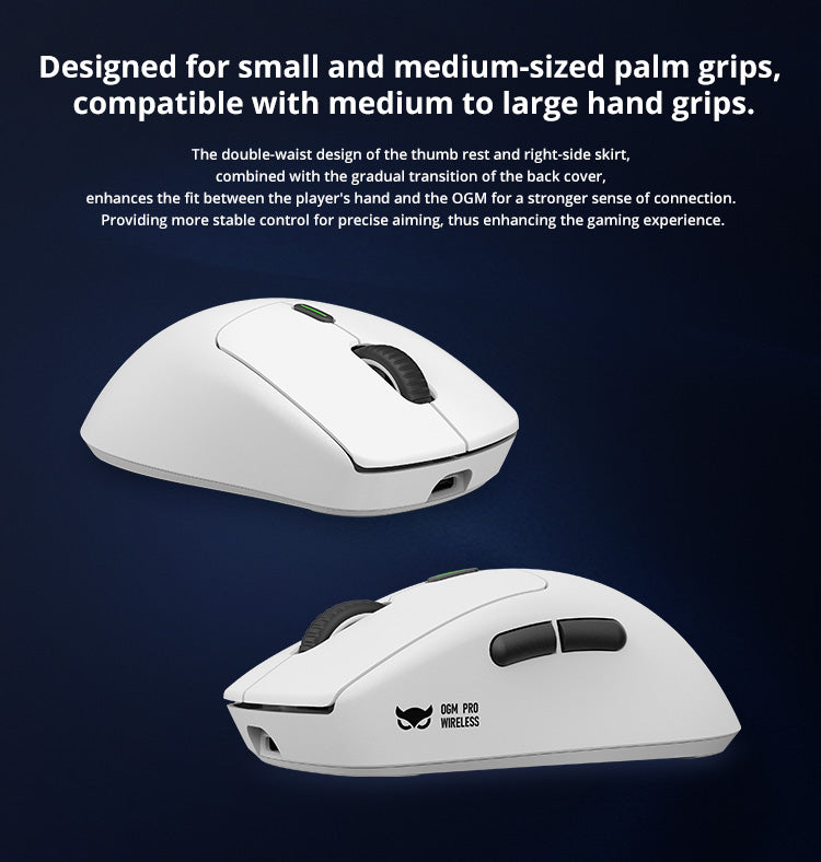 Waizowl OGM PRO Wireless Gaming Mouse - Lightweight Ergonomic Design, 16000 DPI, RGB Lighting - Perfect for FPS, MOBA, and PC Gaming at Home or Office
