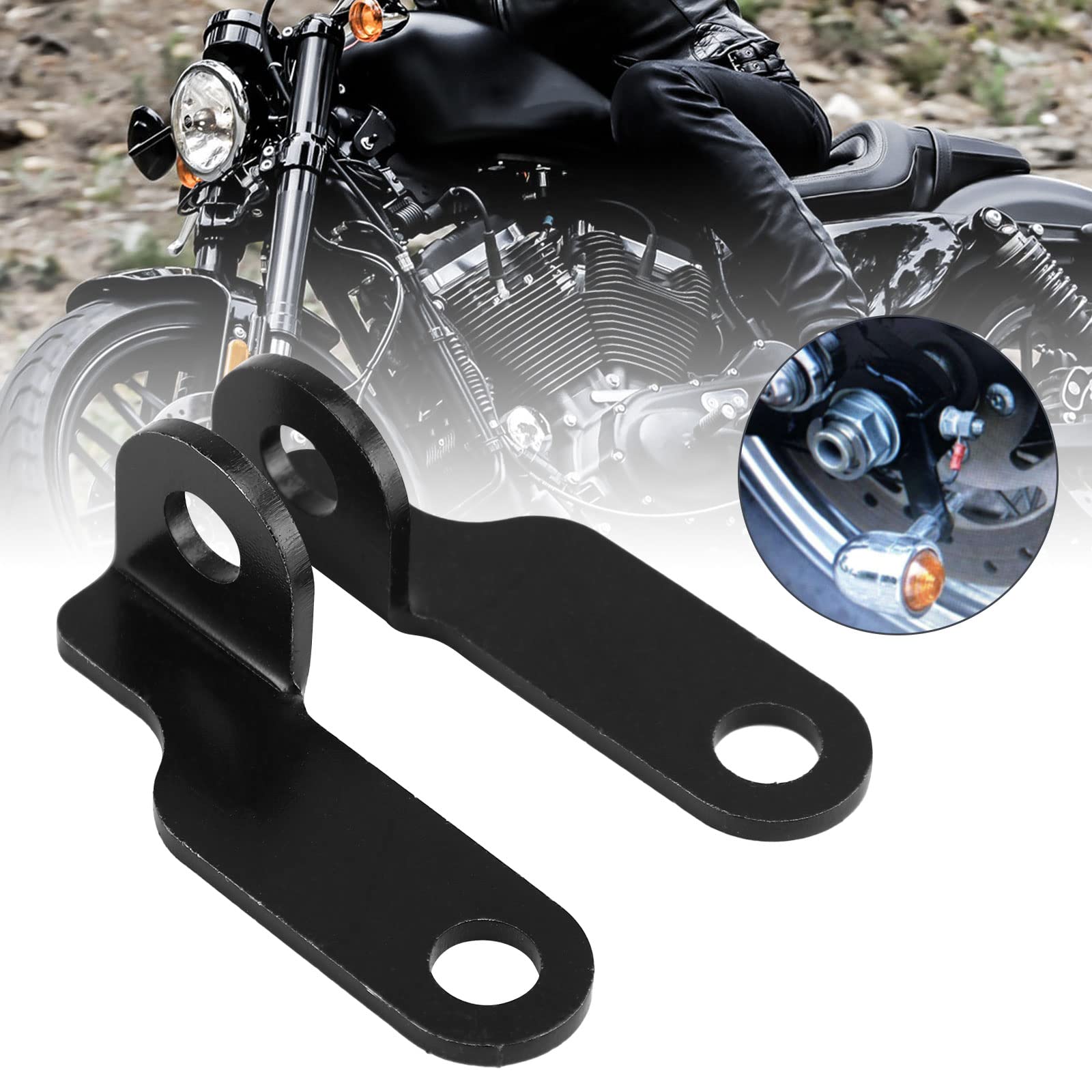 Motorcycle Turn Signal Light Holder Bracket - Front & Rear Fork Clamp for Harley Sportster & Big Twin - Durable Mounting Solution for Night Riding & Safety Enhancement