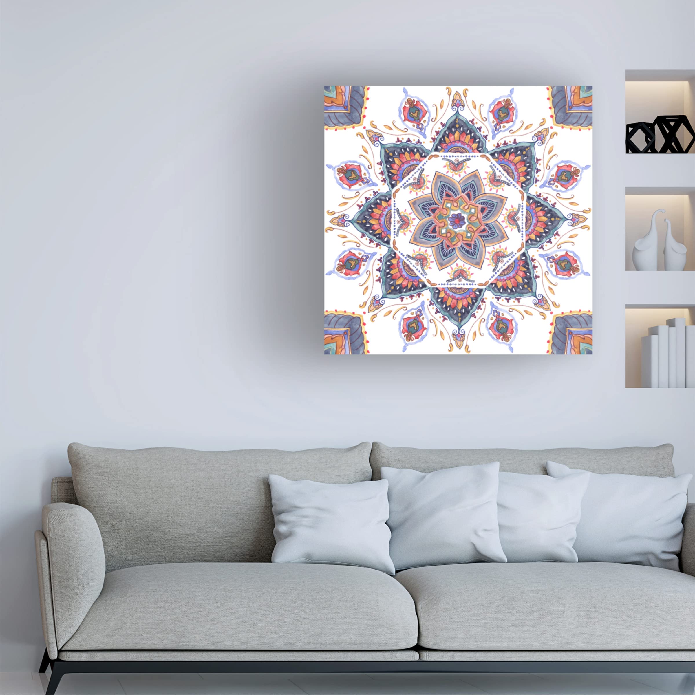Trademark Fine Art 'Mandala Meditation I' Canvas Wall Art Print by Melissa Wang - Perfect for Yoga Studios, Meditation Rooms & Boho Home Decor