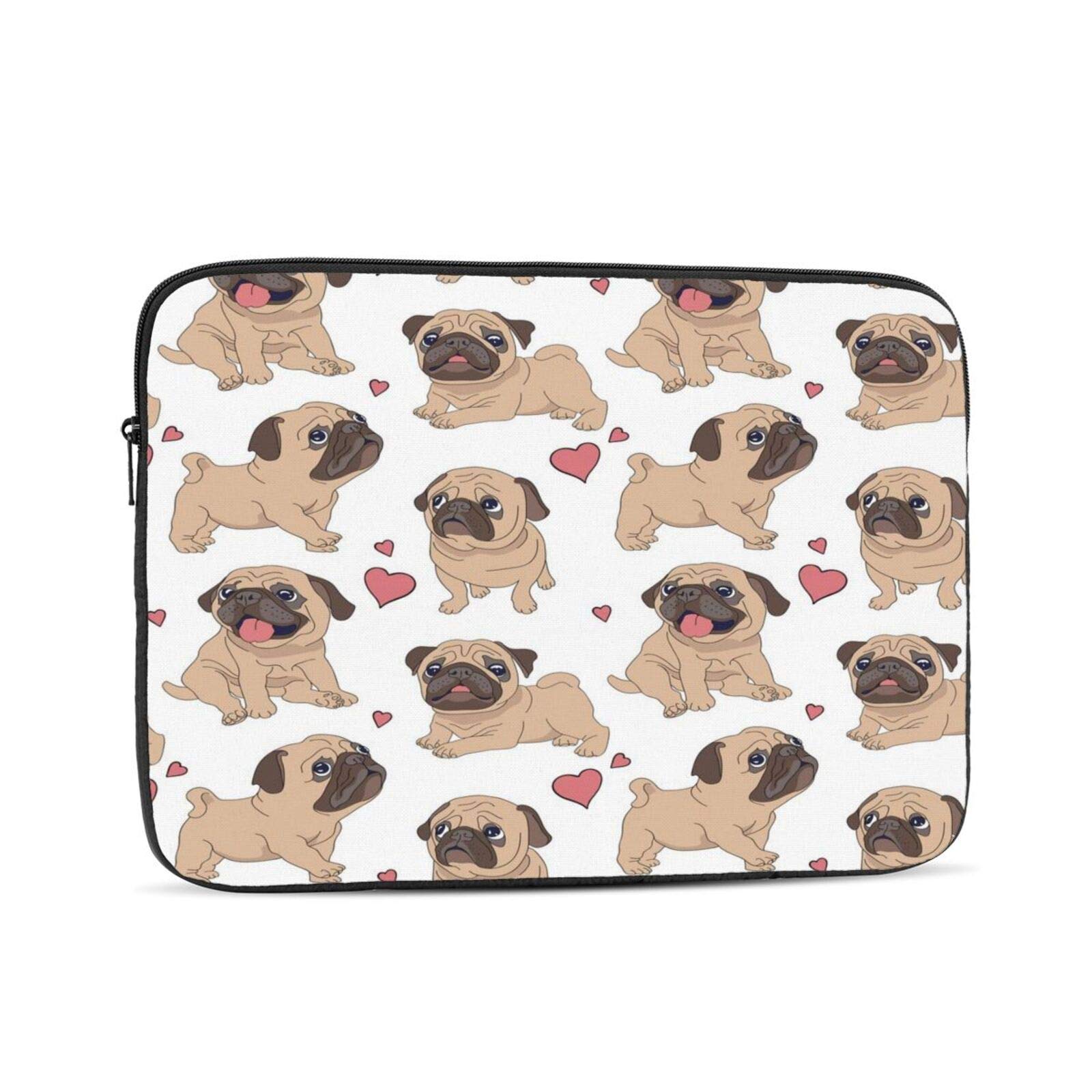 Cute Pug Dog Laptop Sleeve Case - 13 Inch Notebook Computer Pocket Protector Bag for MacBook Air/Pro - Perfect for Work, School & Travel Accessories