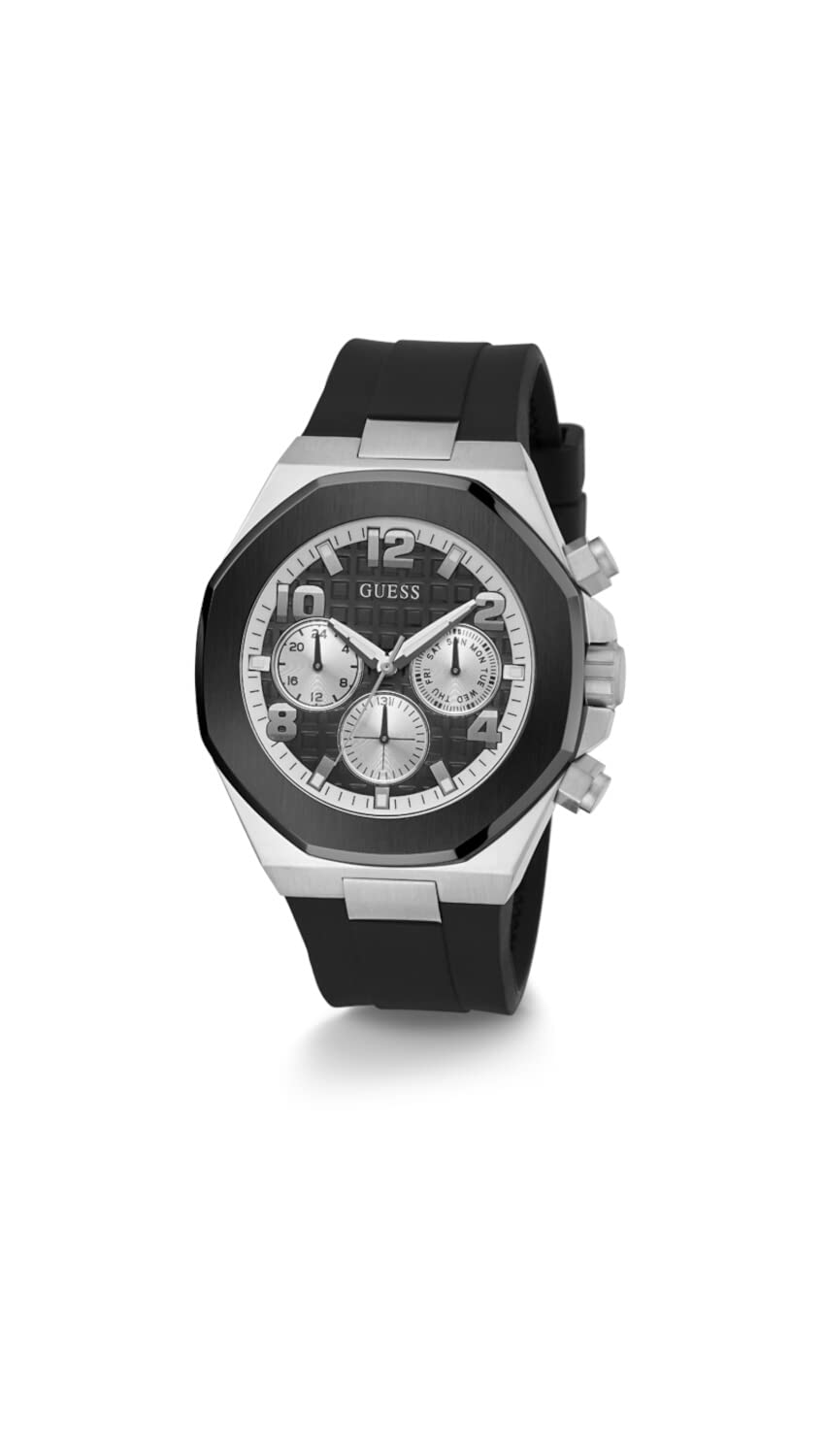 GUESS Men's 46mm Stainless Steel Chronograph Watch with Date Window - Water Resistant, Casual & Dress Style for Business, Office & Everyday Wear