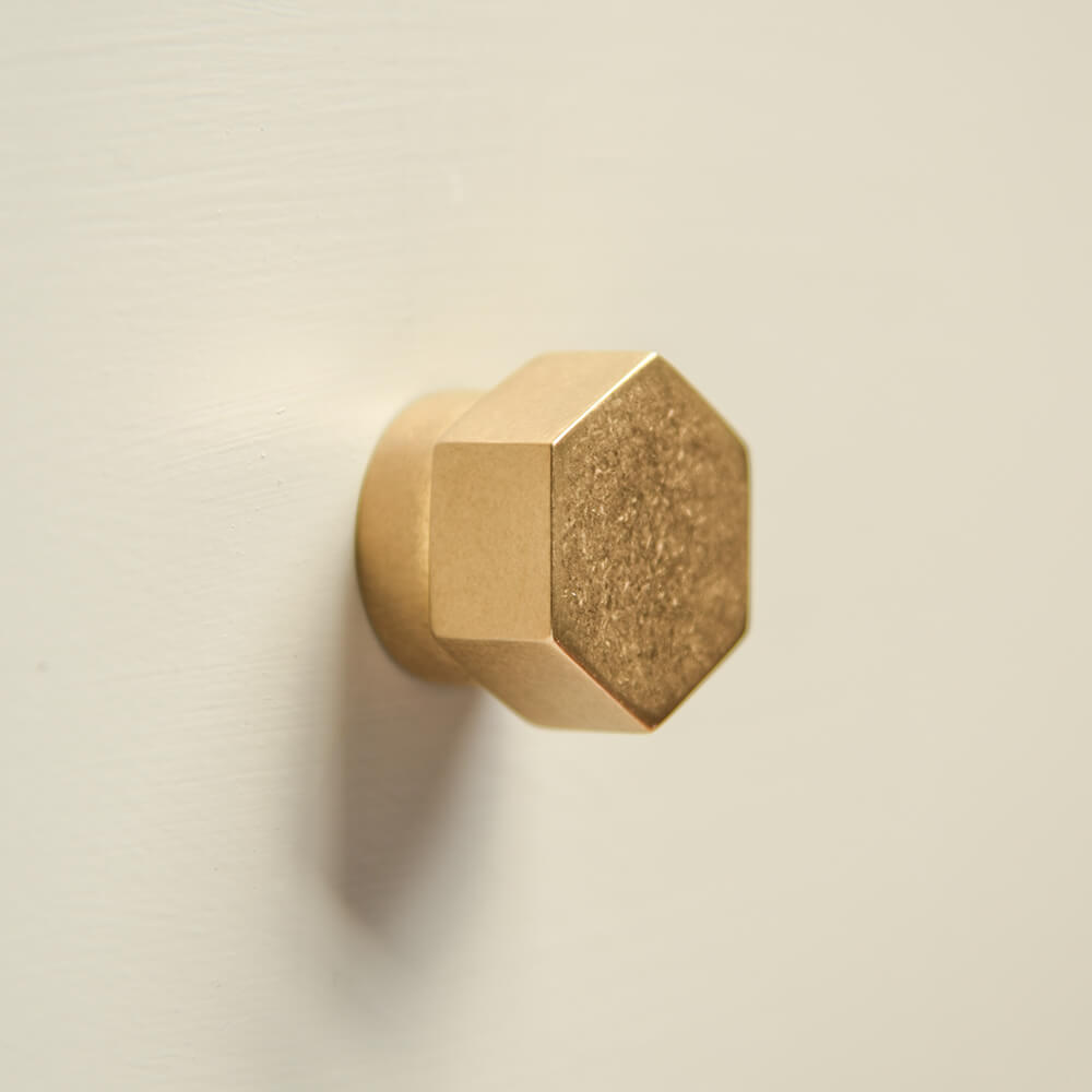 Vintage Aged Brass Hexagonal Cabinet Knob - Classic Hardware for Kitchen, Bathroom & Furniture - Perfect for DIY Home Renovation & Cabinet Upgrades
