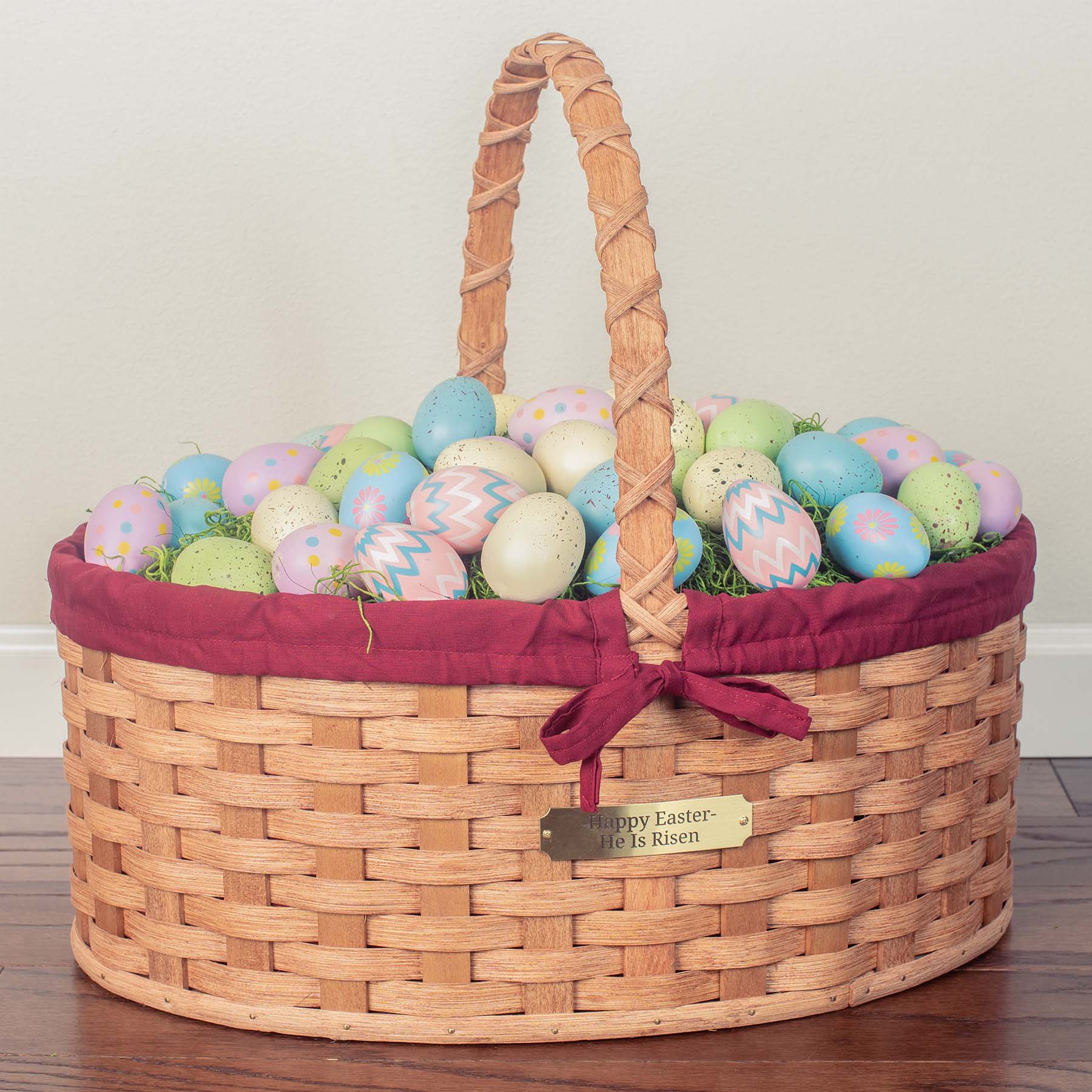Extra Large Woven Easter Basket - Giant Amish Wicker Basket for Easter Egg Hunts, Home Decor & Gift Giving