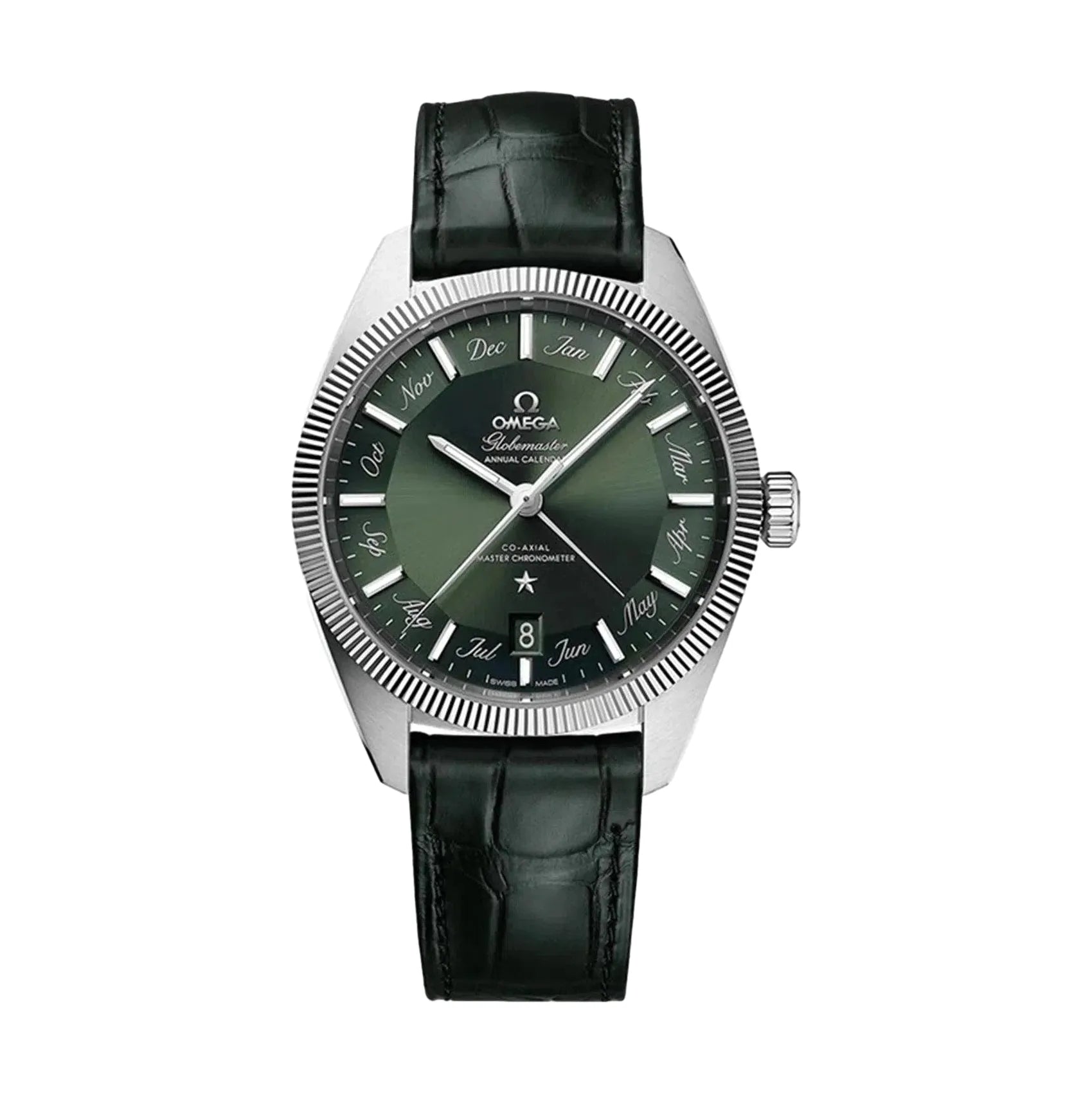 Omega Constellation Globemaster Co-Axial Master Chronometer 41mm Men's Watch - Green Dial with Leather Strap - Luxury Automatic Timepiece for Business, Gifts & Formal Occasions