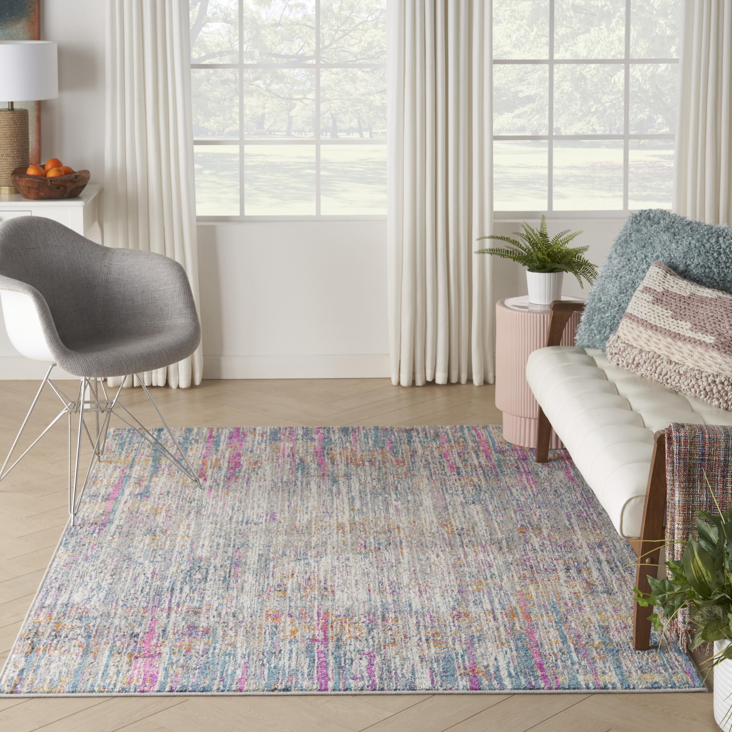 Nourison Passion Abstract Ivory/Multi 5'3