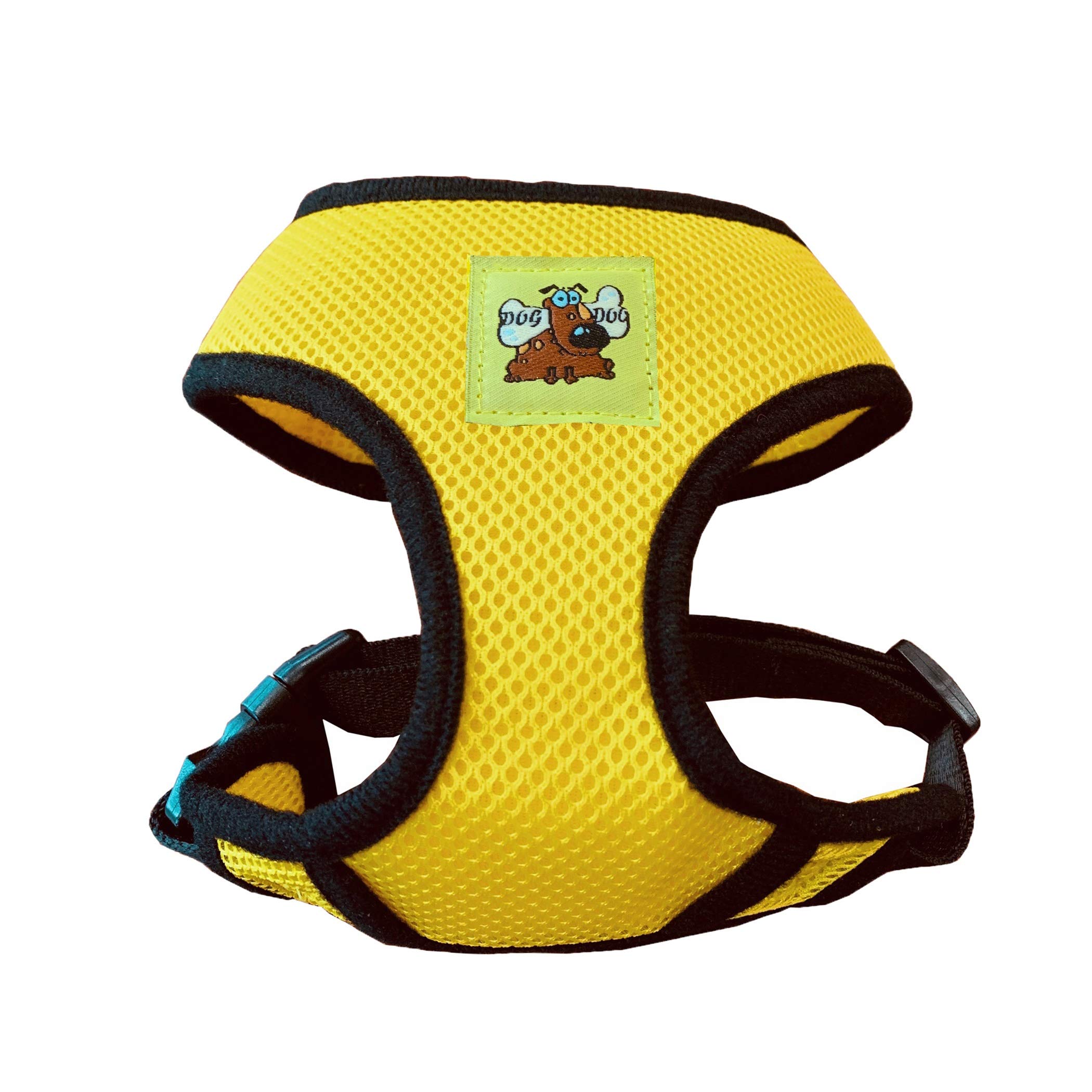 No Pull No Choke Reflective Dog Harness - Adjustable Breathable Pet Vest with Front Clip for Small Medium Large & X-Large Dogs (Yellow) - Perfect for Walking, Running & Outdoor Adventures